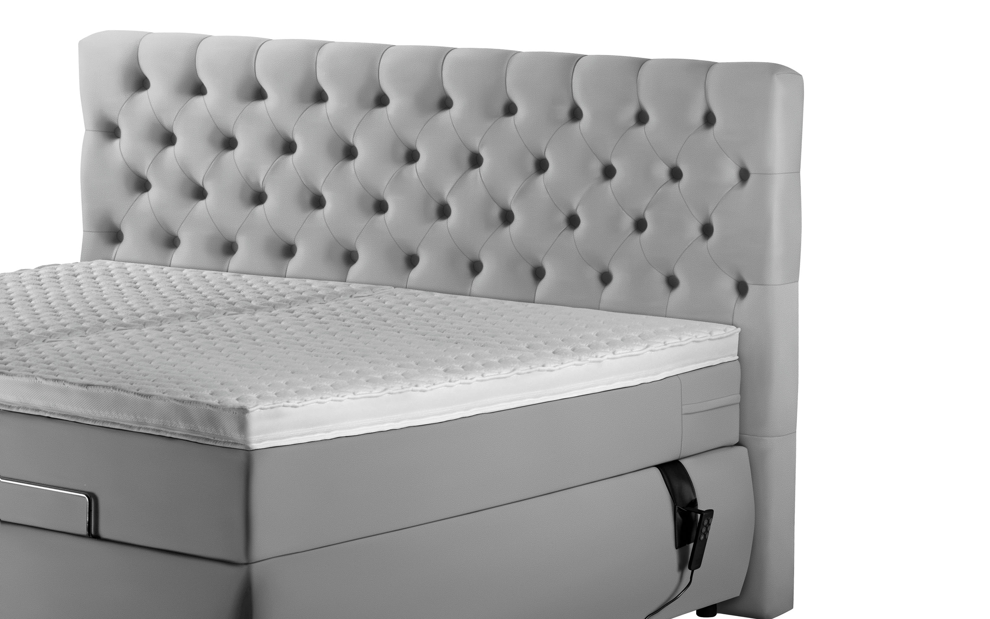 Boxspringbett Diamanti Klassik, dunkelblau, 200 x 200 cm, Härtegrad 2