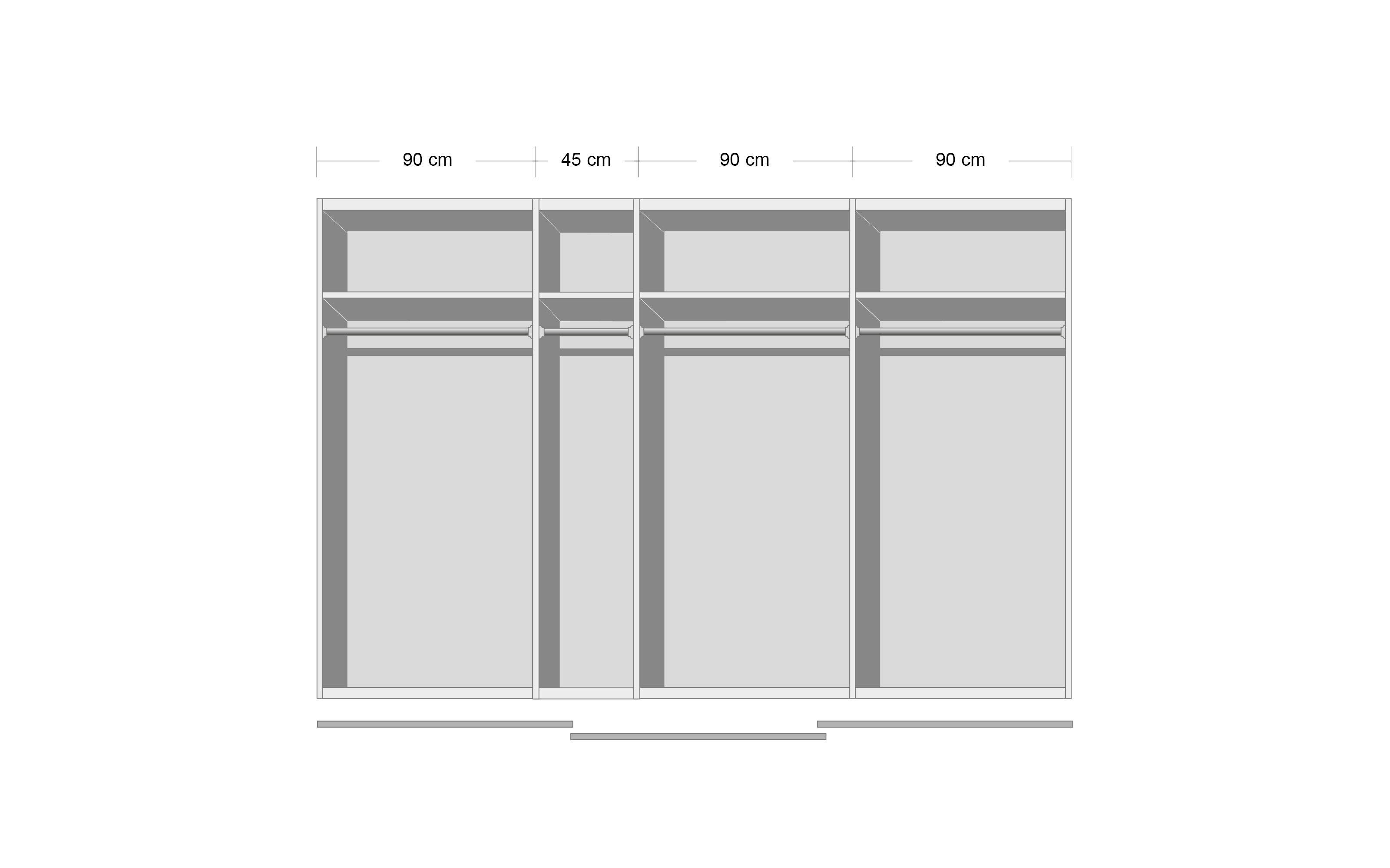 Schwebetürenschrank Quadra, alpinweiß, 315 x 210 cm