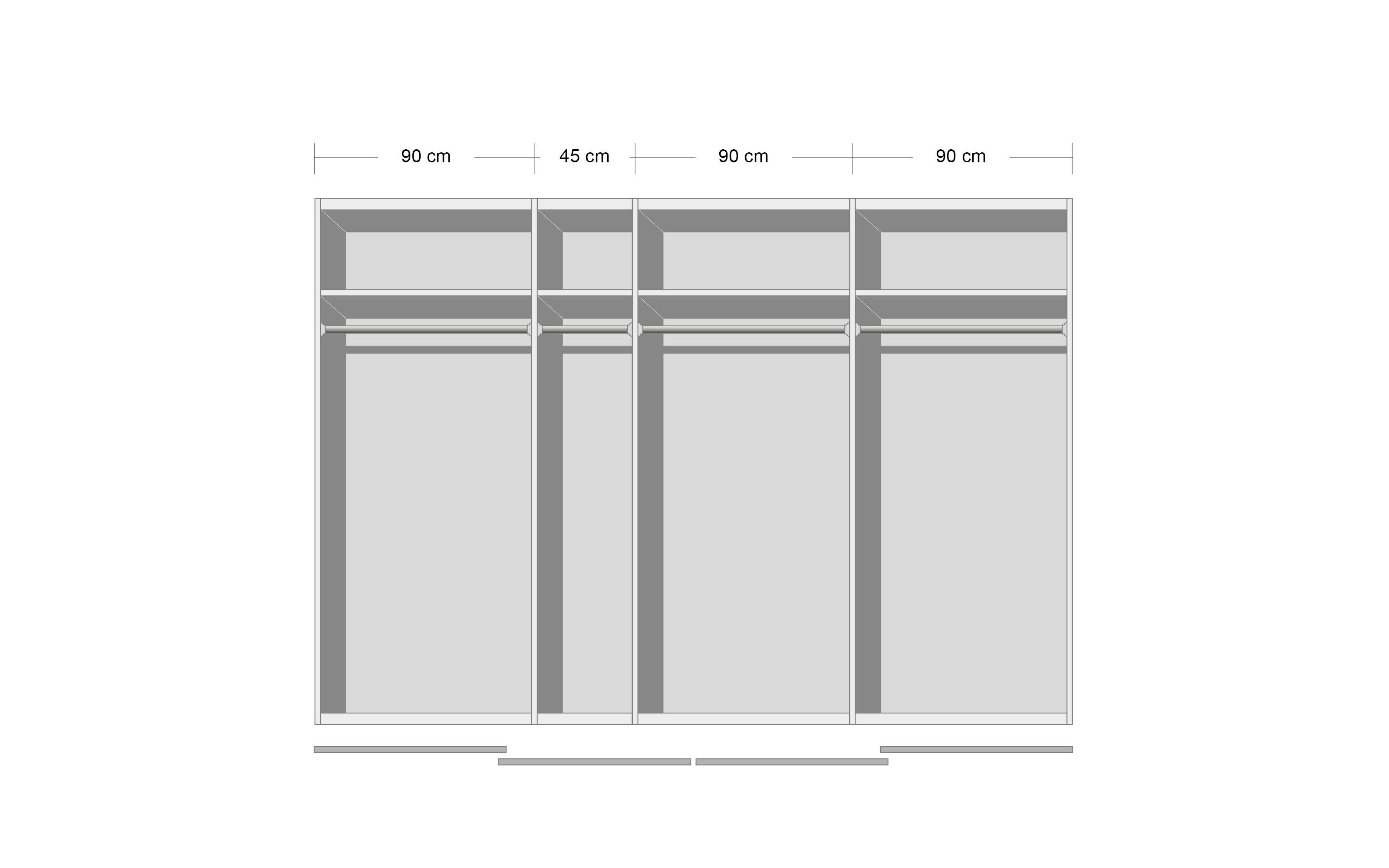 Schwebetürenschrank Syncrono, seidengrau, 316 x 211 cm online bei Hardeck  kaufen