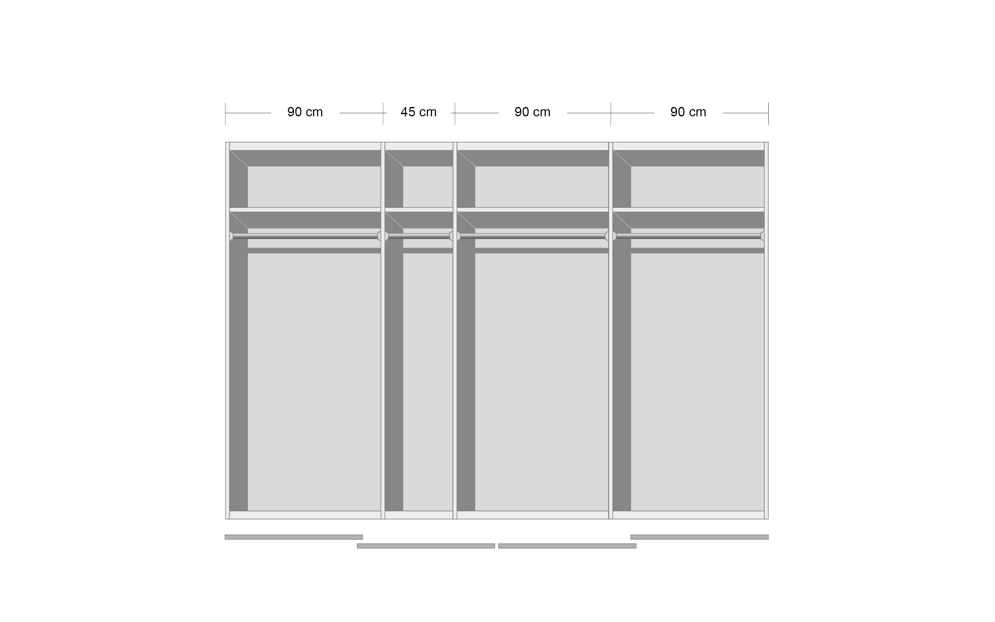 316 211 Syncrono, Hardeck cm Schwebetürenschrank seidengrau, online kaufen bei x