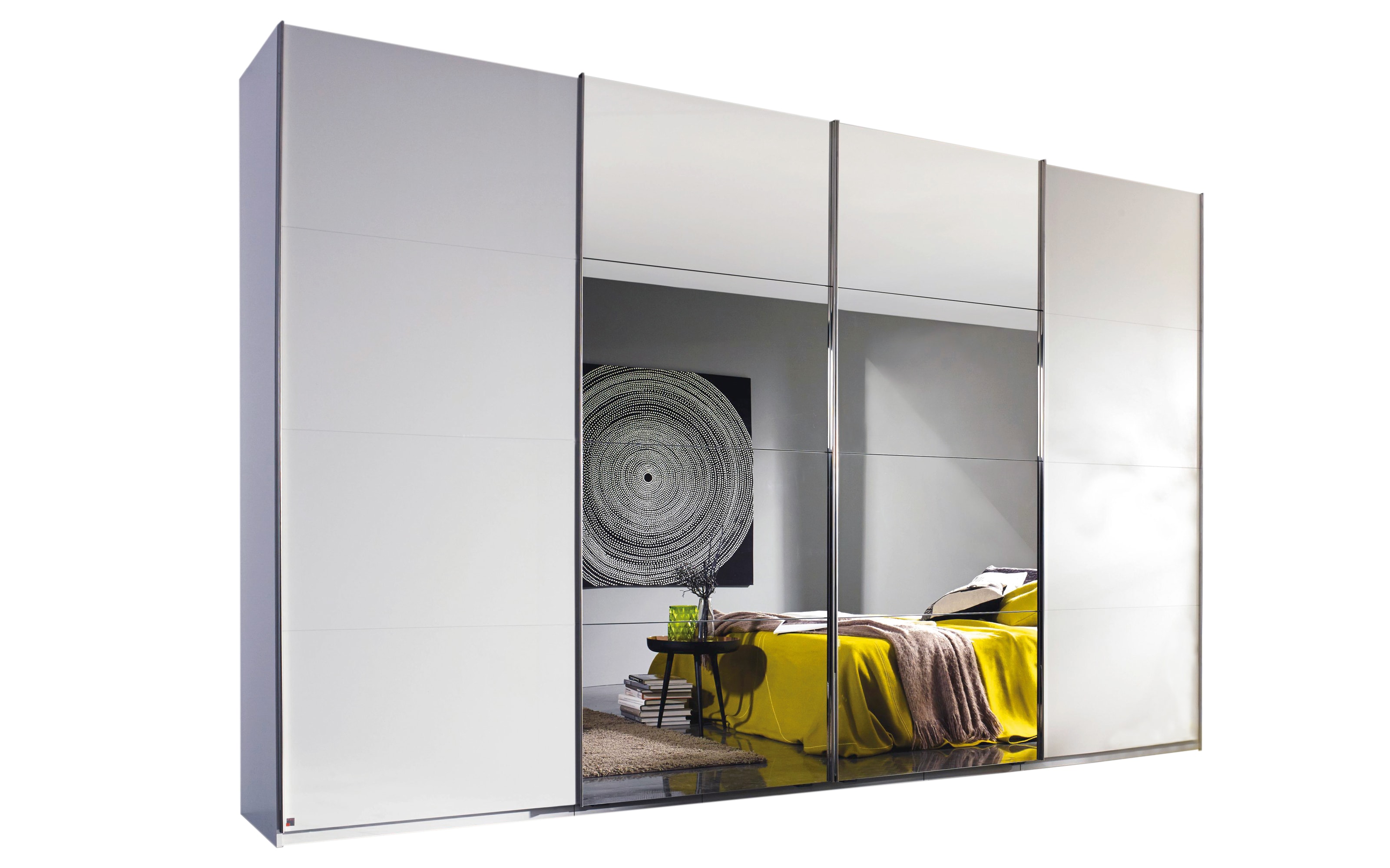 Panoramaschwebetürenschrank Saligo in alpinweiß, 360 x 235 cm online bei  Hardeck kaufen