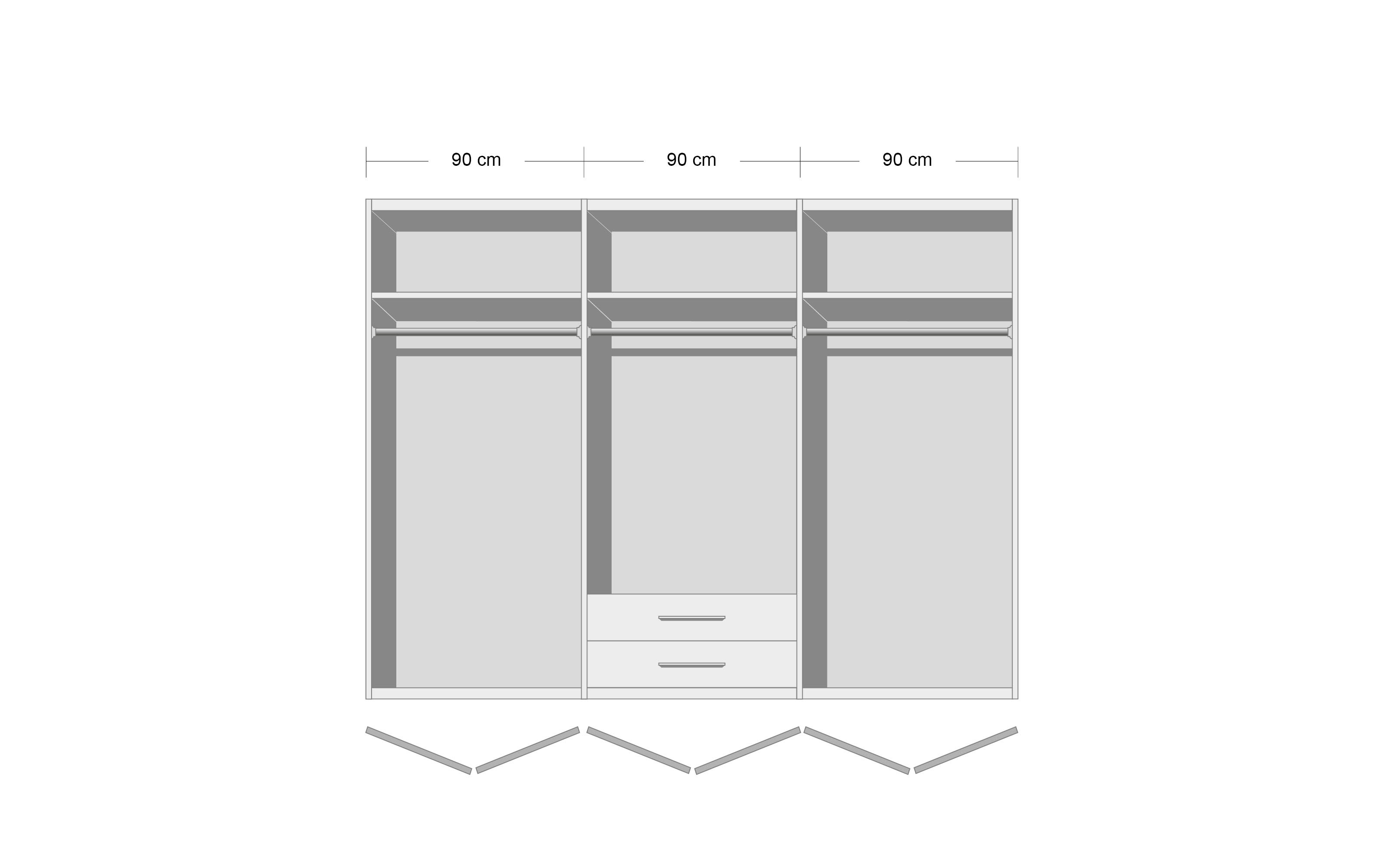 Drehtürenkleiderschrank Passau, alpinweiß, 270 x 210 cm