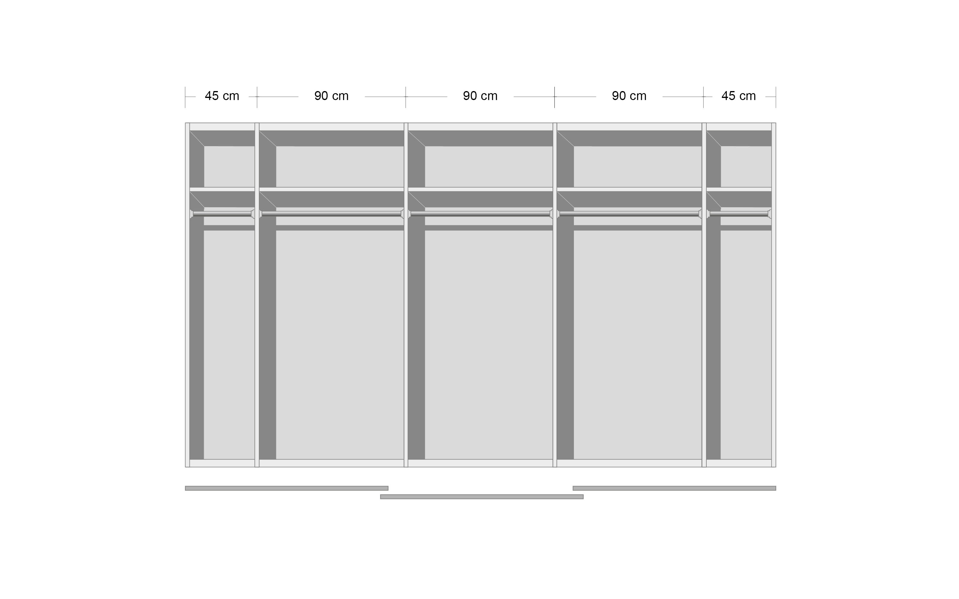 Schwebetürenschrank Kulmbach-A, weiß, 361 x 210 cm