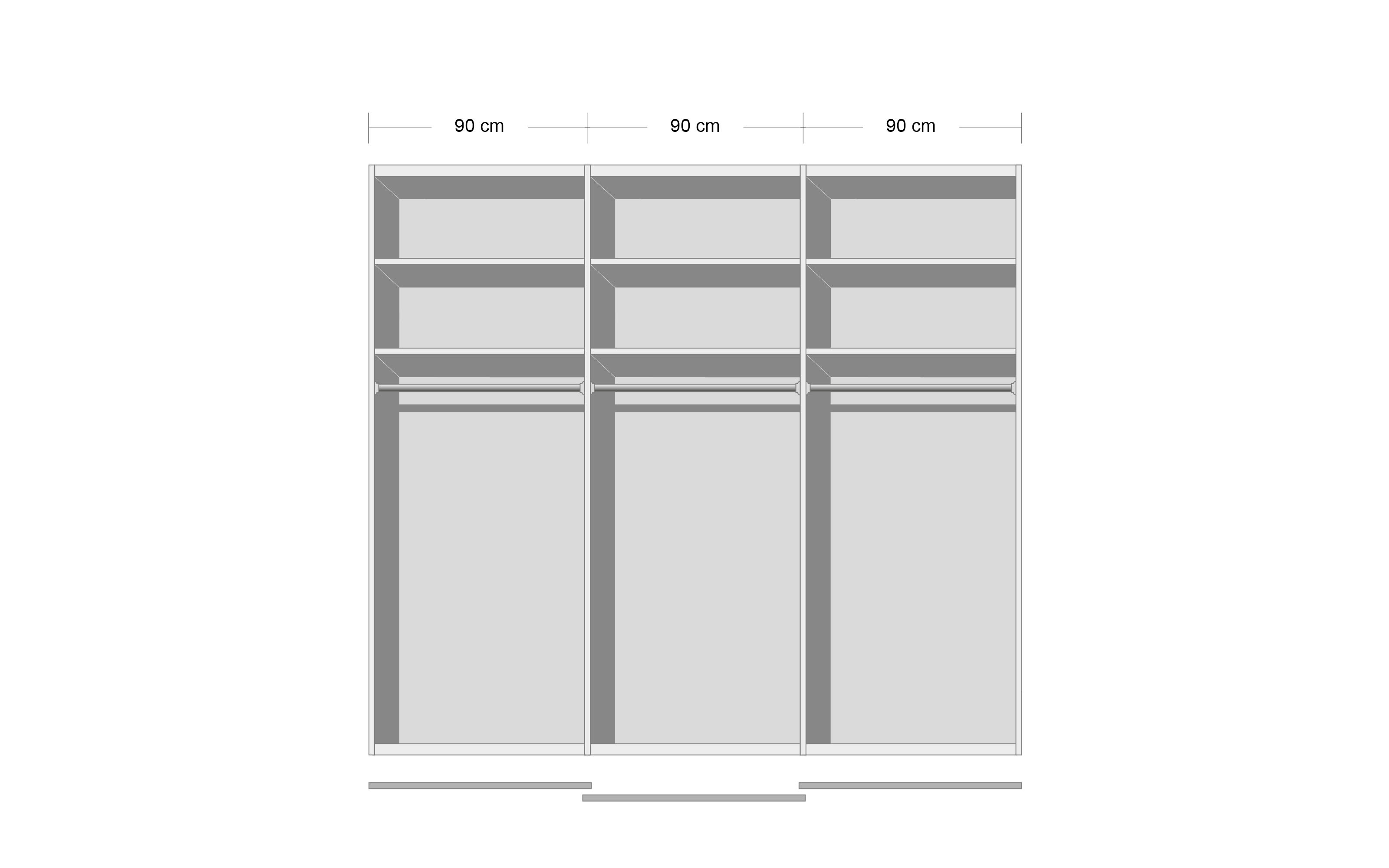 Schwebetürenschrank Kulmbach, weiß, 271 x 229 cm