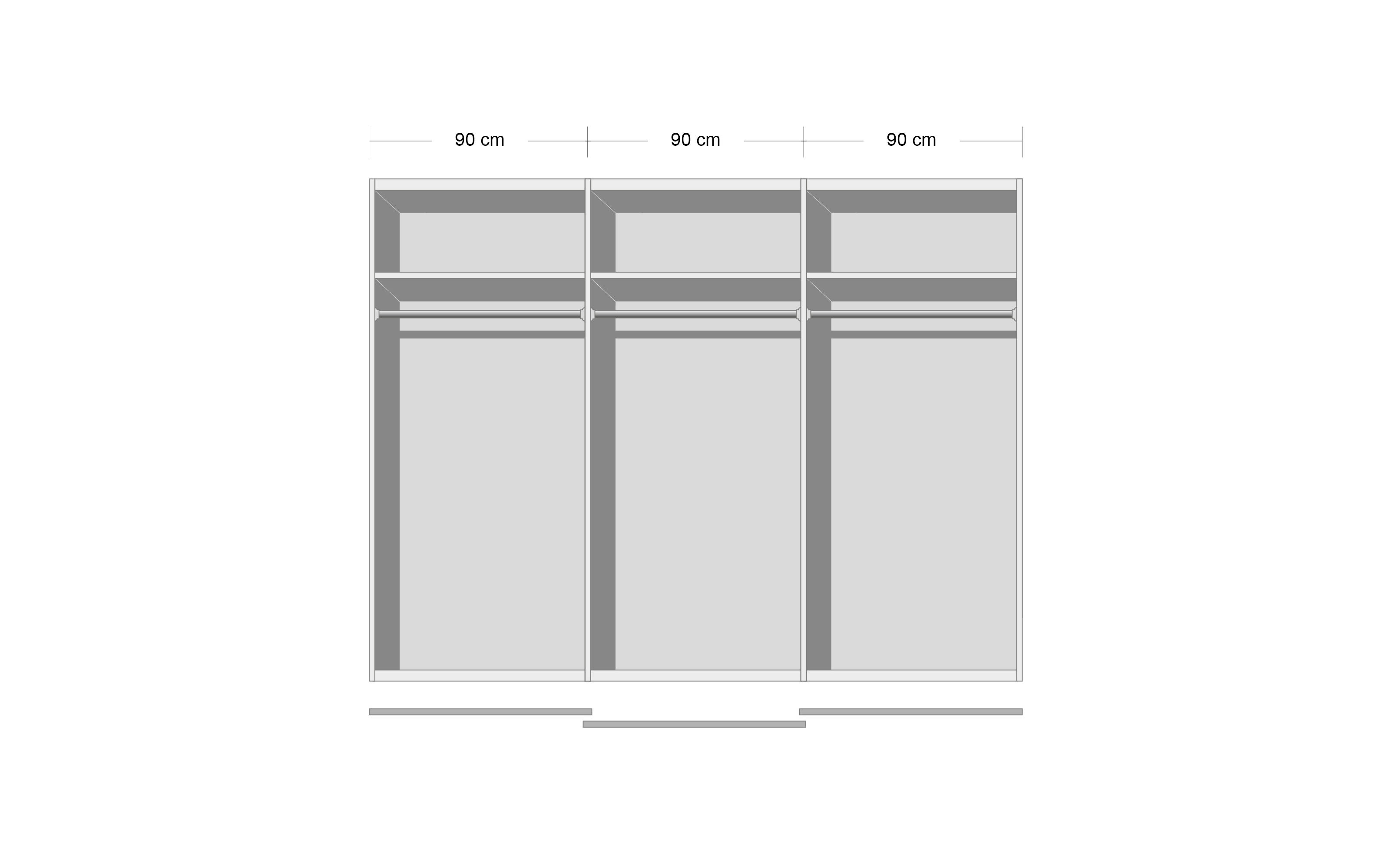 Schwebetürenschrank Kulmbach, weiß, 271 x 210 cm