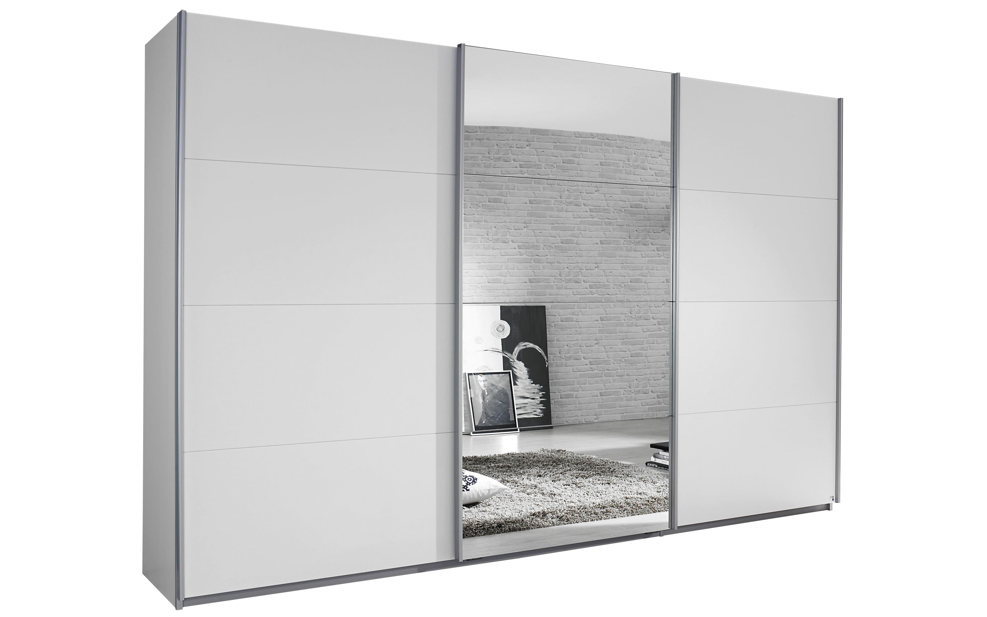 Schwebetürenschrank Kulmbach-A, weiß, 361 x 229 cm