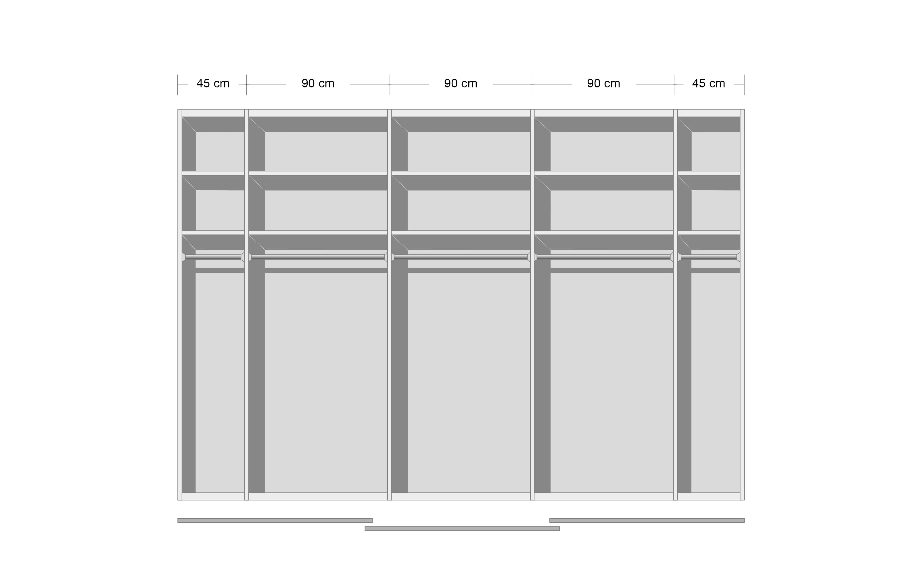 Schwebetürenschrank Kulmbach-A, weiß, 361 x 229 cm