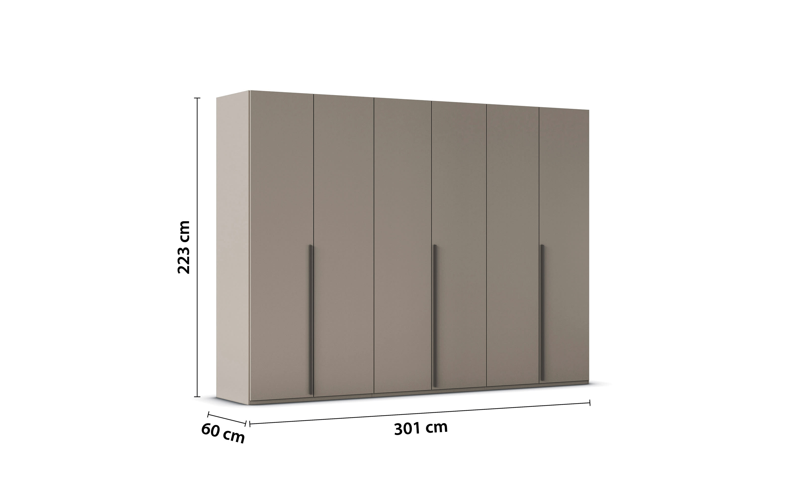 Drehtürenschrank Montclar, fango, 301 x 223 cm, inkl. hochwertiger Innenausstattung