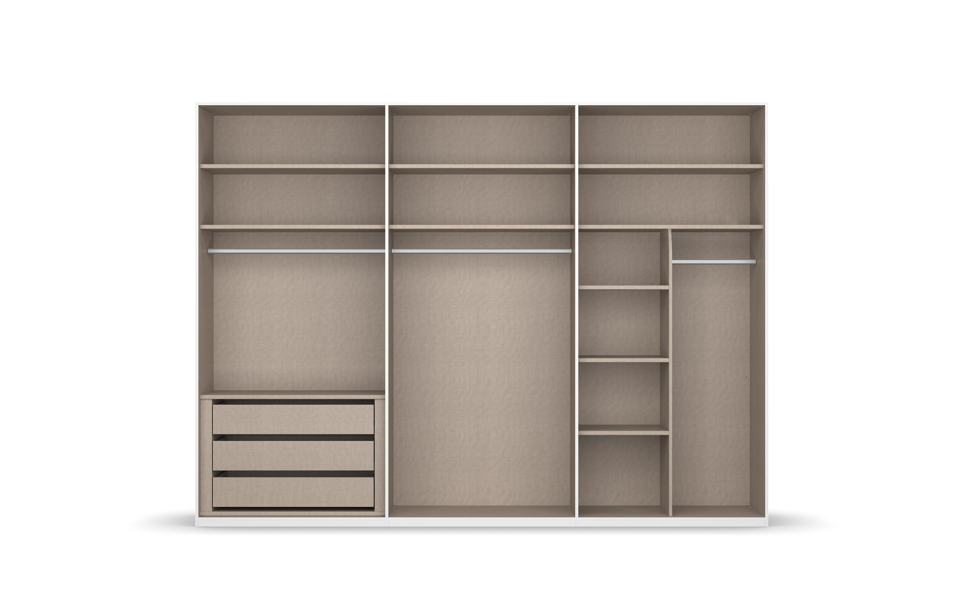 Drehtürenschrank Montclar, fango, 301 x 223 cm, inkl. hochwertiger Innenausstattung