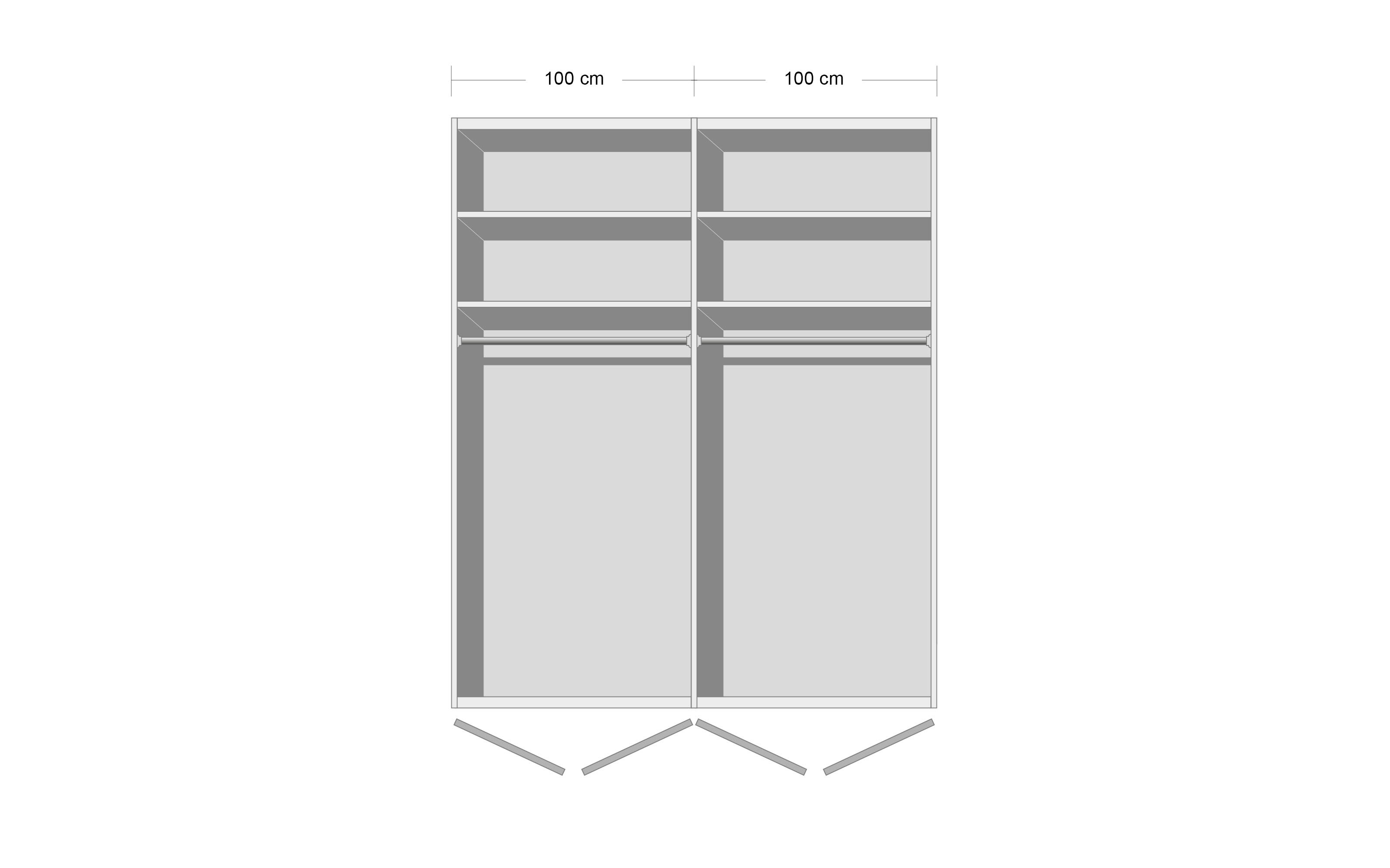 Drehtürenschrank YourJoyce, Eiche Artisan-Nachbildung, 201 x 235 cm