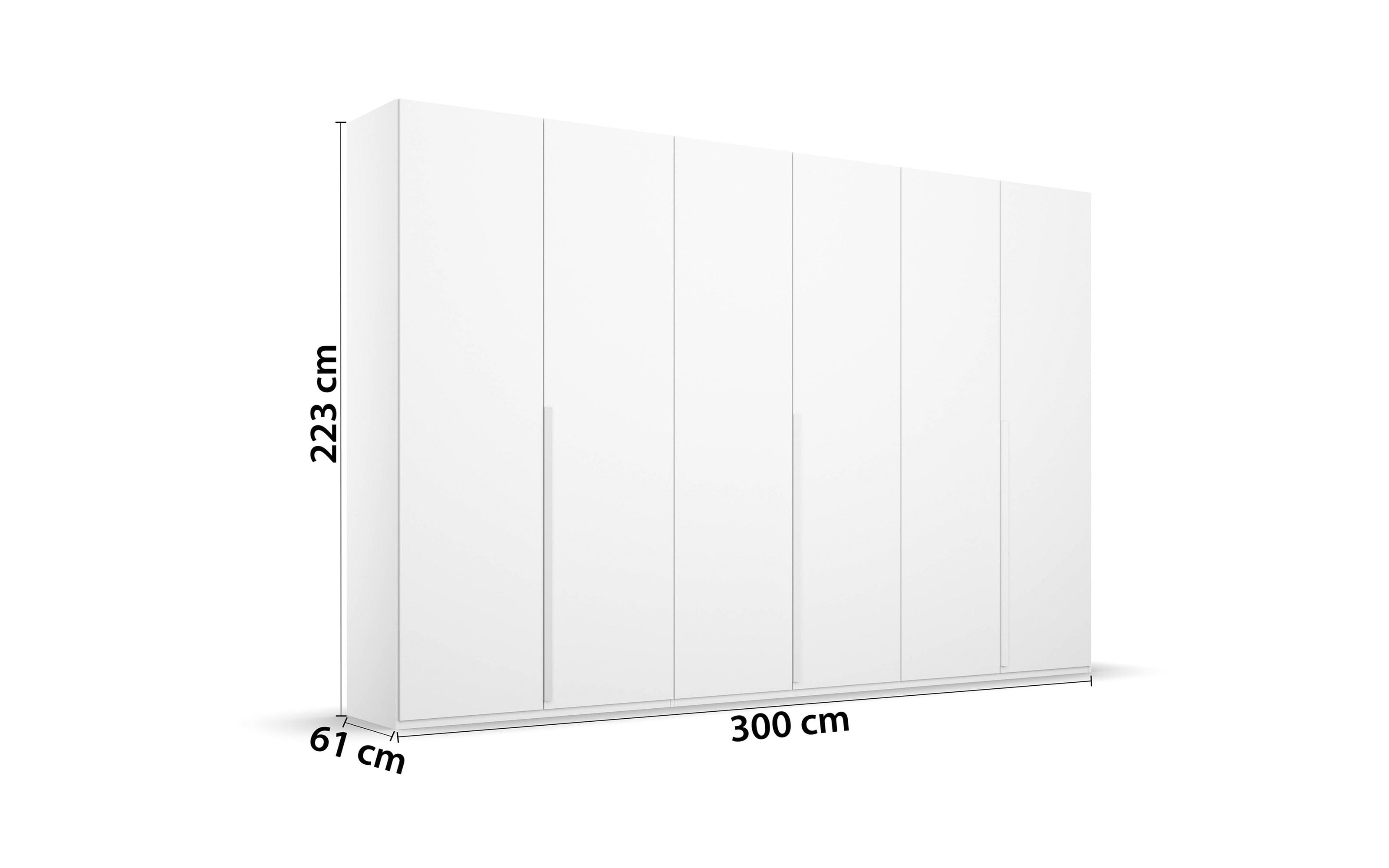 Drehtürenschrank Purisma, weiß, 301 x 223 cm, inkl. umfangreicher Zusatzausstattung
