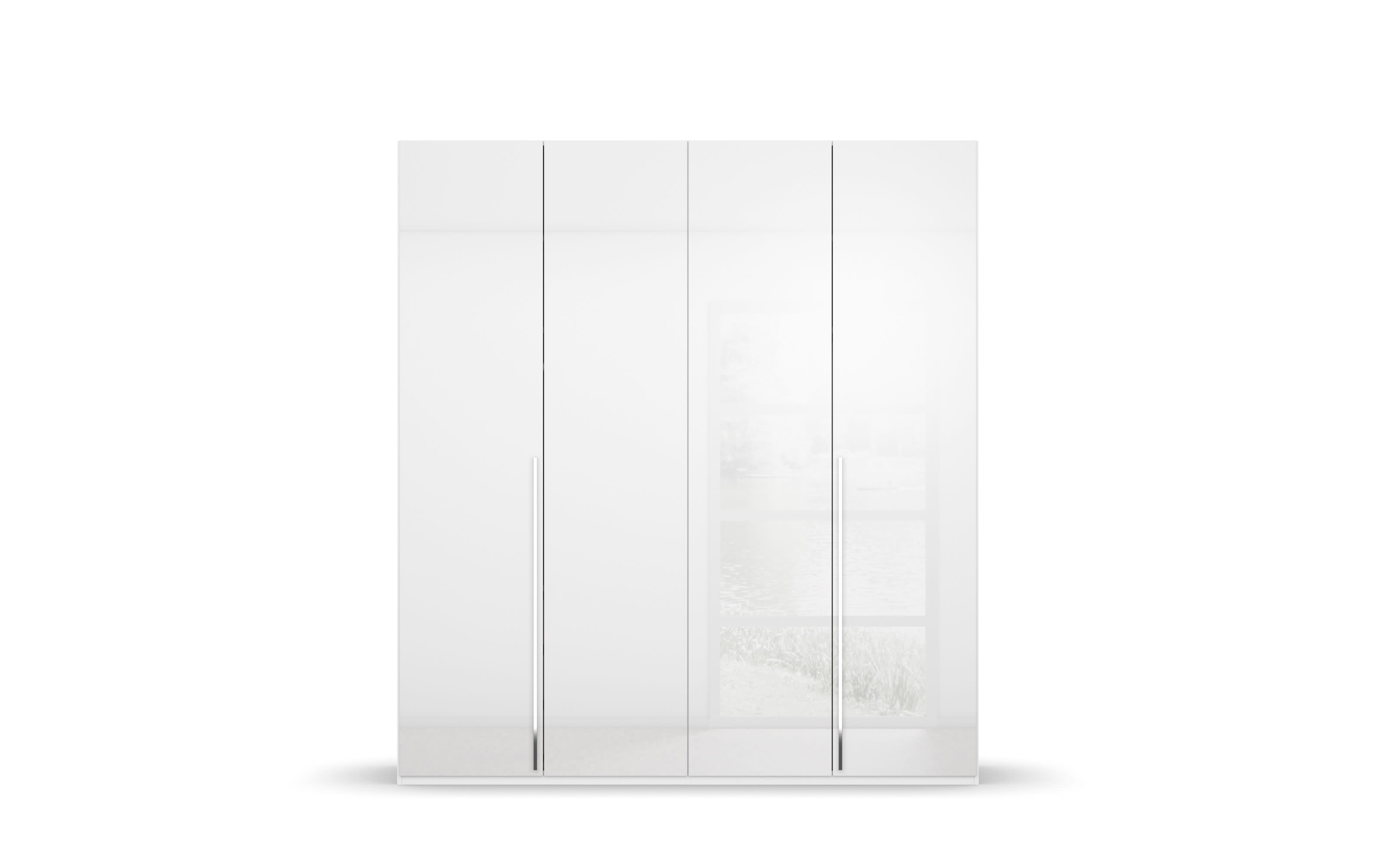 Drehtürenschrank Montclar, alpinweiß hochglanz, 201 x 223 cm