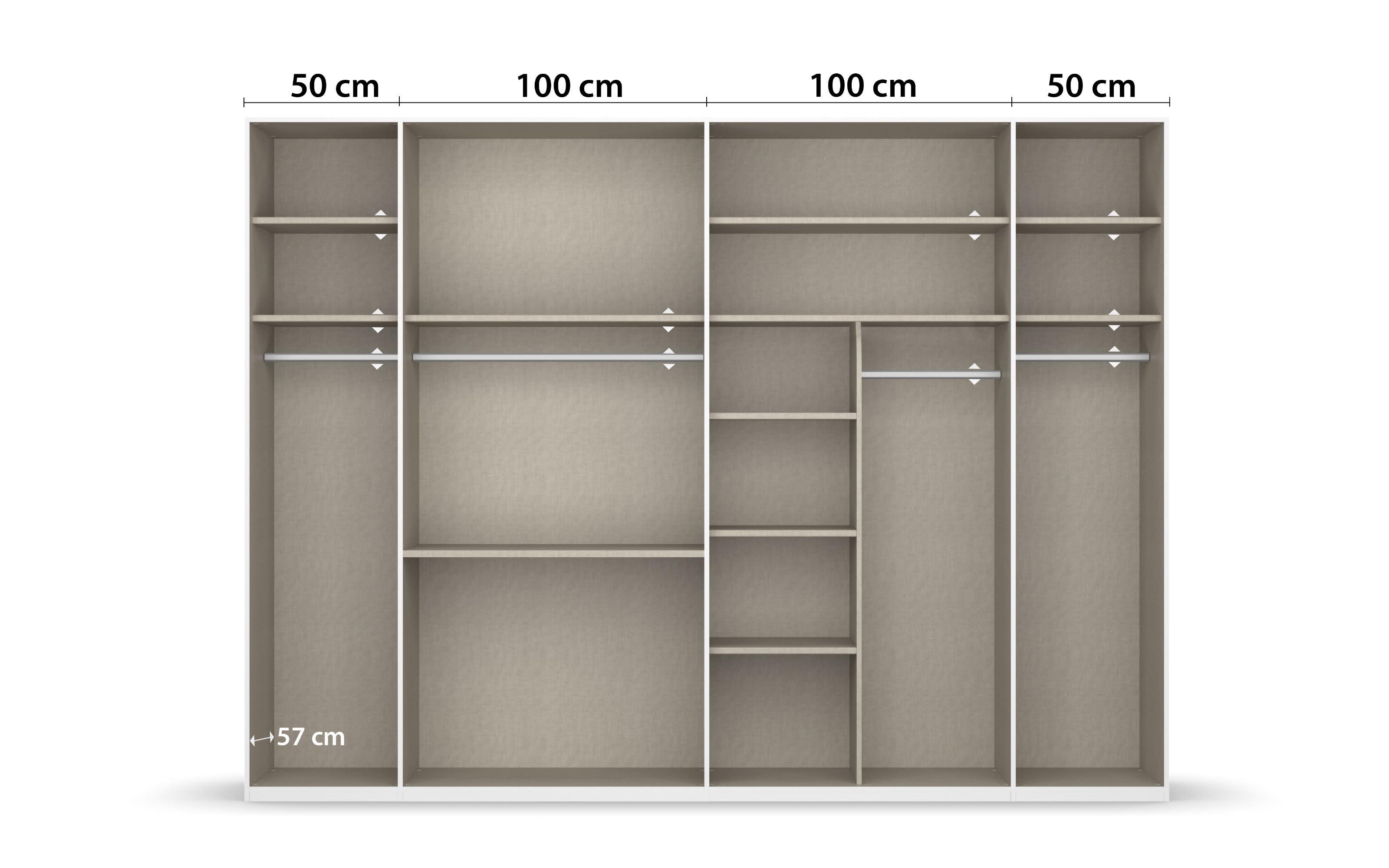 Drehtürenschrank Montclar, alpinweiß, 301 x 223 cm, inkl. 2 Spiegeltüren und 3 Schubkästen