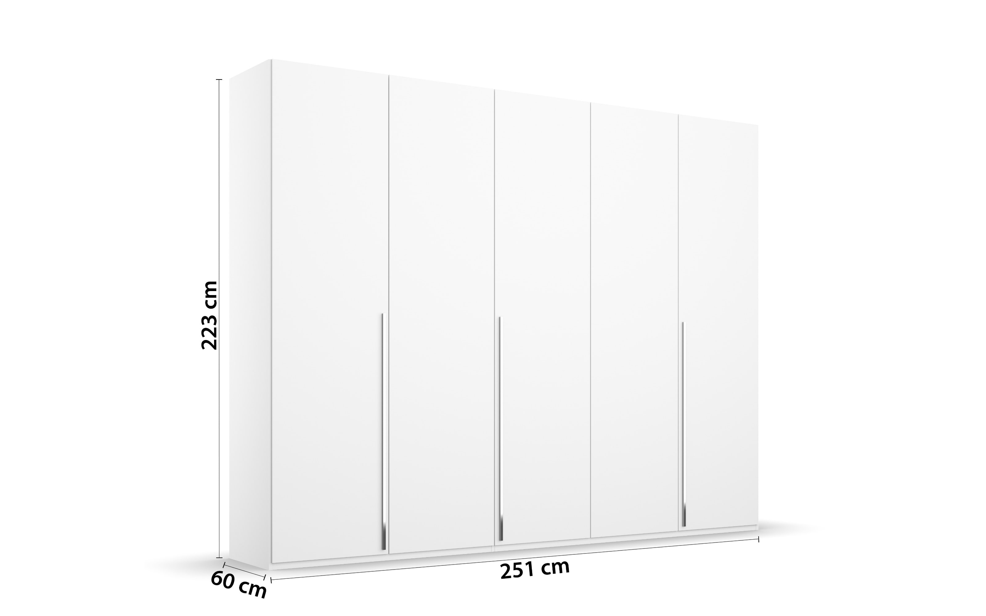 Drehtürenkleiderschrank Montclar, alpinweiß matt, 250 x 223 cm, inkl. umfangreicher Zusatzausstattung