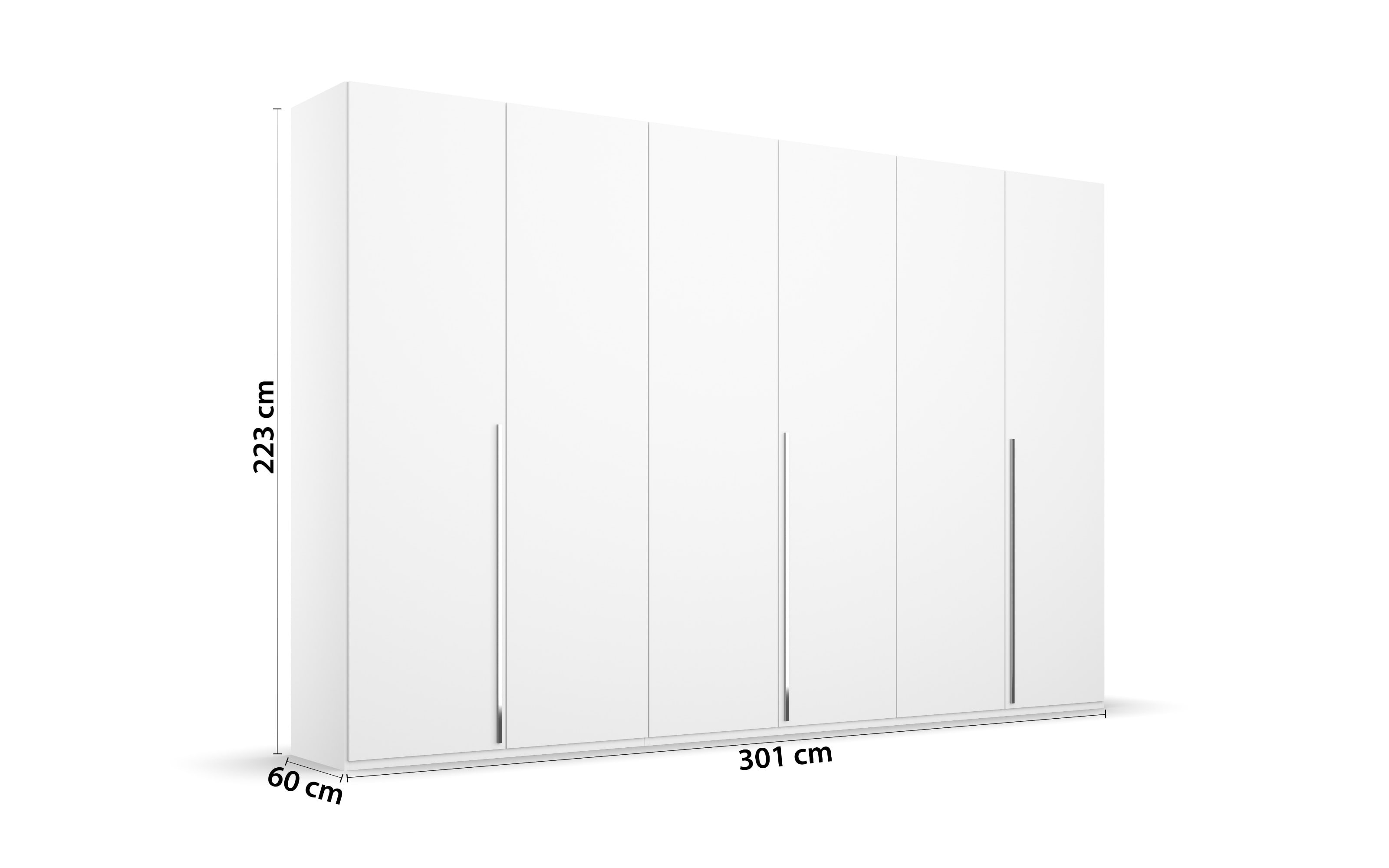 Drehtürenkleiderschrank Montclar, alpinweiß, 301 x 223 cm