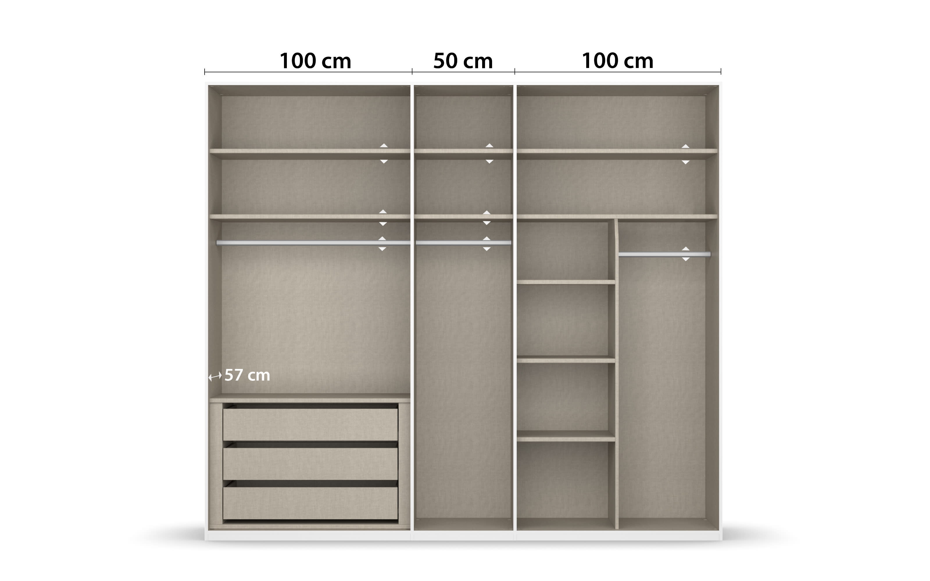 Drehtürenschrank Montclar, graphit, 251 x 223 cm