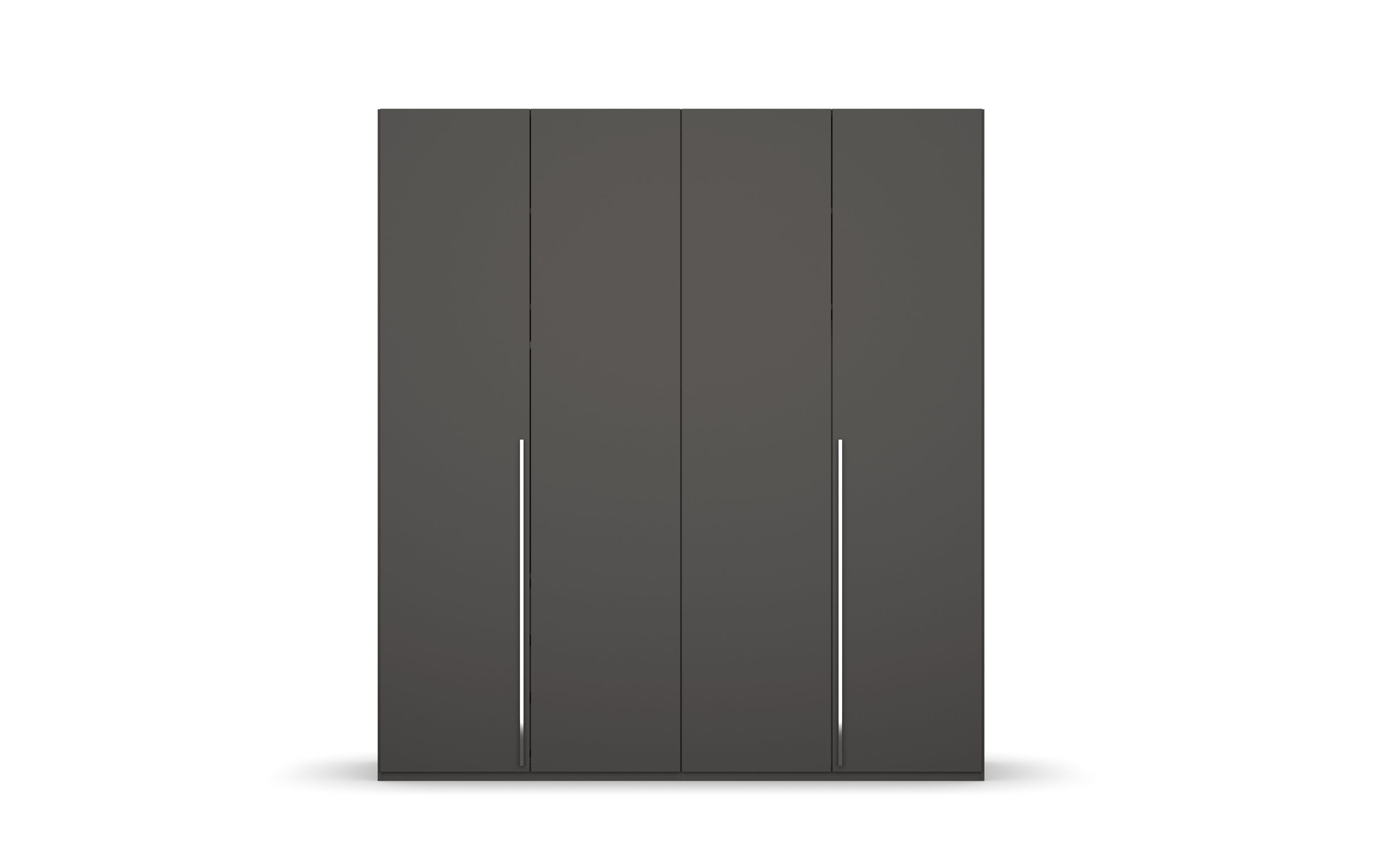Drehtürenkleiderschrank Montclar, graphit matt, 200 x 223 cm, inkl. umfangreicher Zusatzausstattung