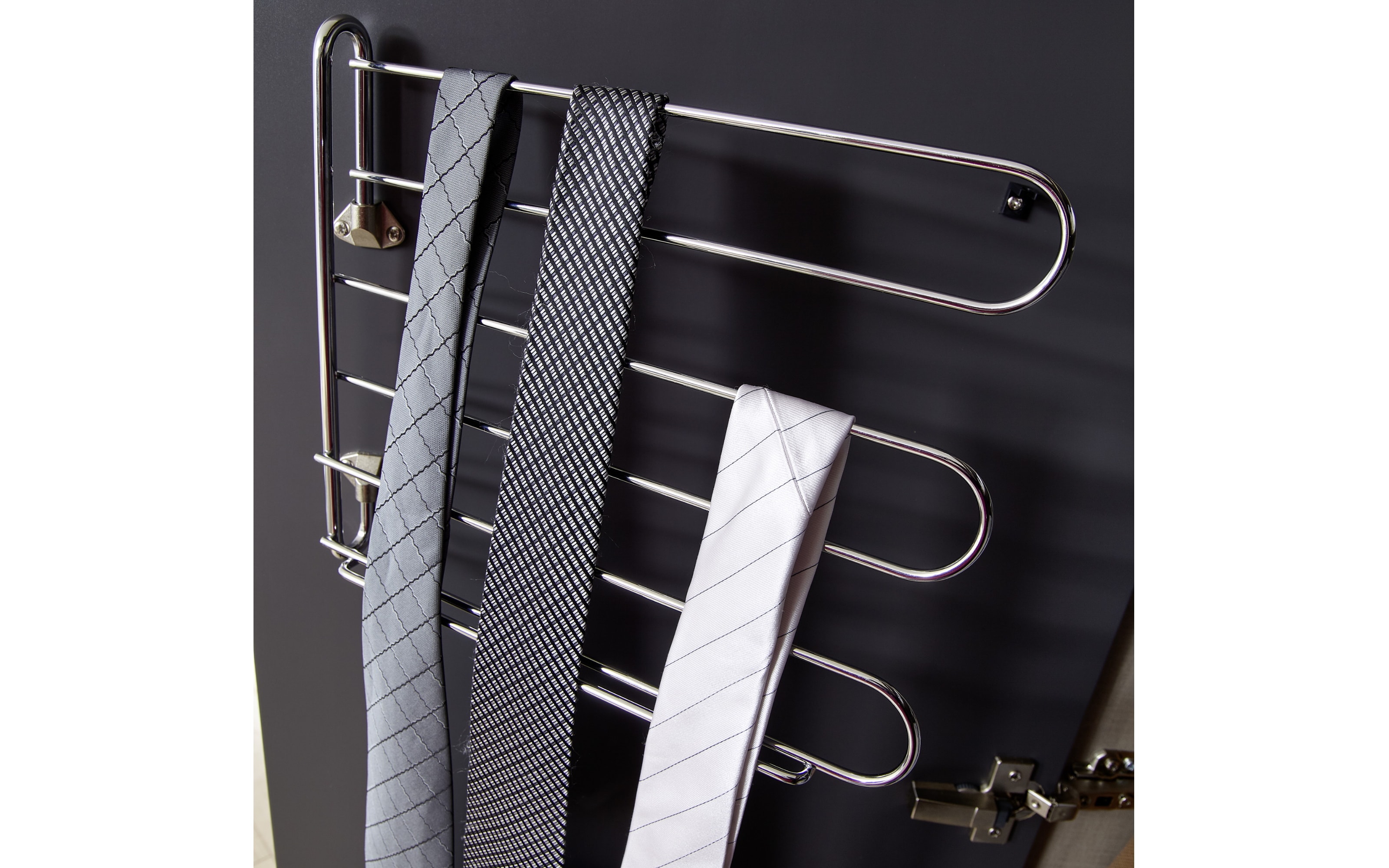 Drehtürenkleiderschrank Montclar, graphit matt, 300 x 223 cm, inkl. 2 Spiegeltüren und 3 Schubkästen