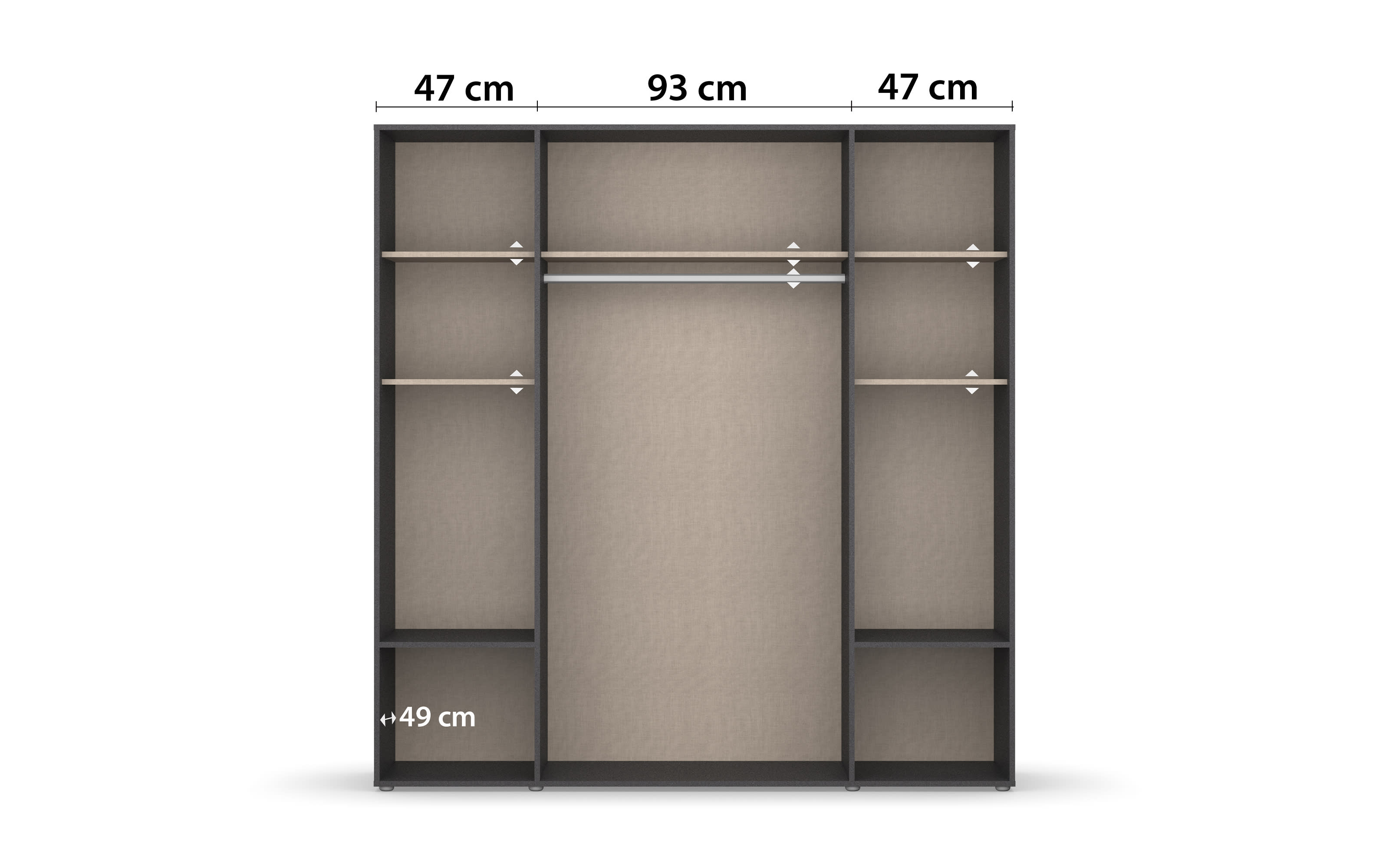 Drehtürenschrank Voyager, weiß, 187 x 194 cm, inkl. 4 Schubkästen