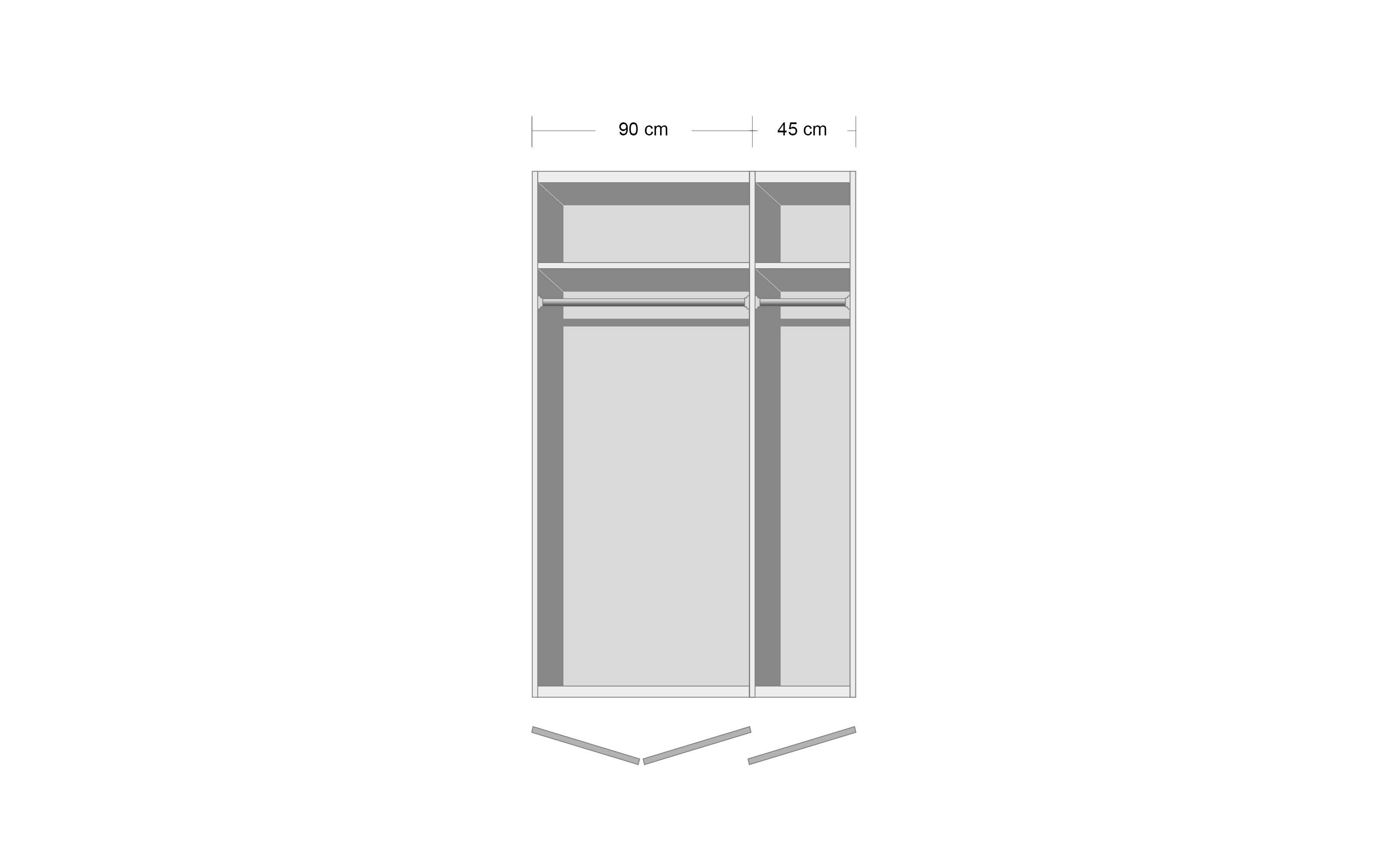 Drehtürenschrank 36A4 Allrounder, 136 x 197 cm, inkl. Abschließfunktion