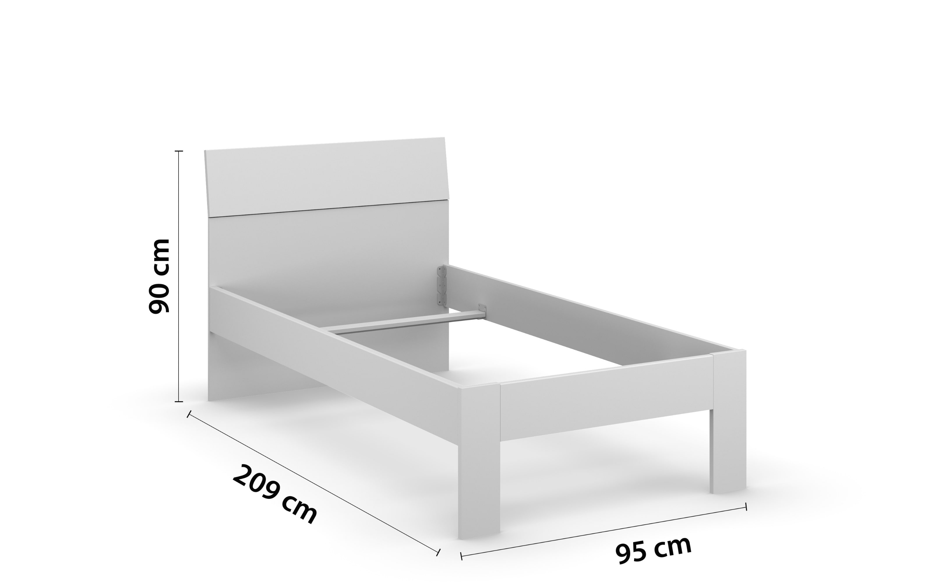 Bett 5M90 Allrounder, alpinweiß, 90 x 200 cm