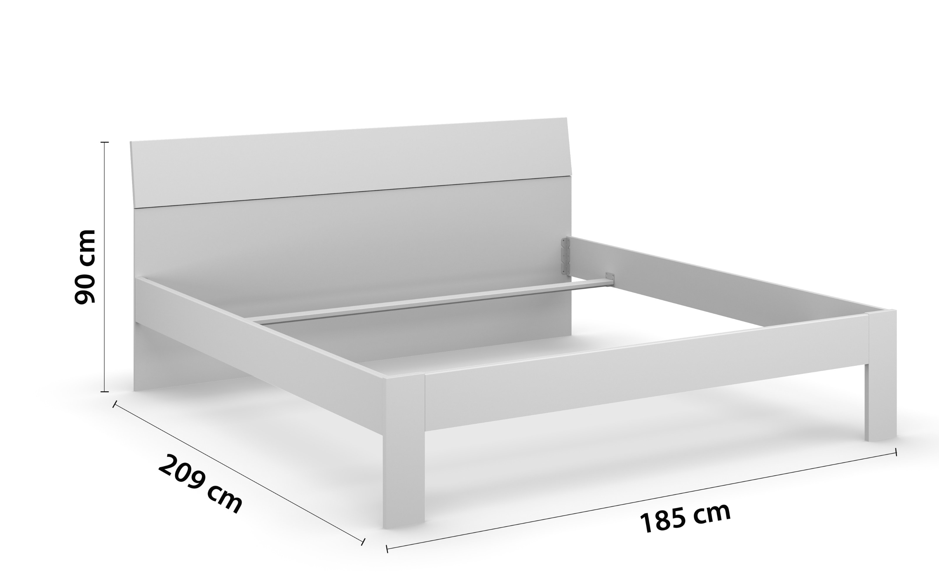 Bett 5Y80 Allrounder, alpinweiß, 180 x 200 cm