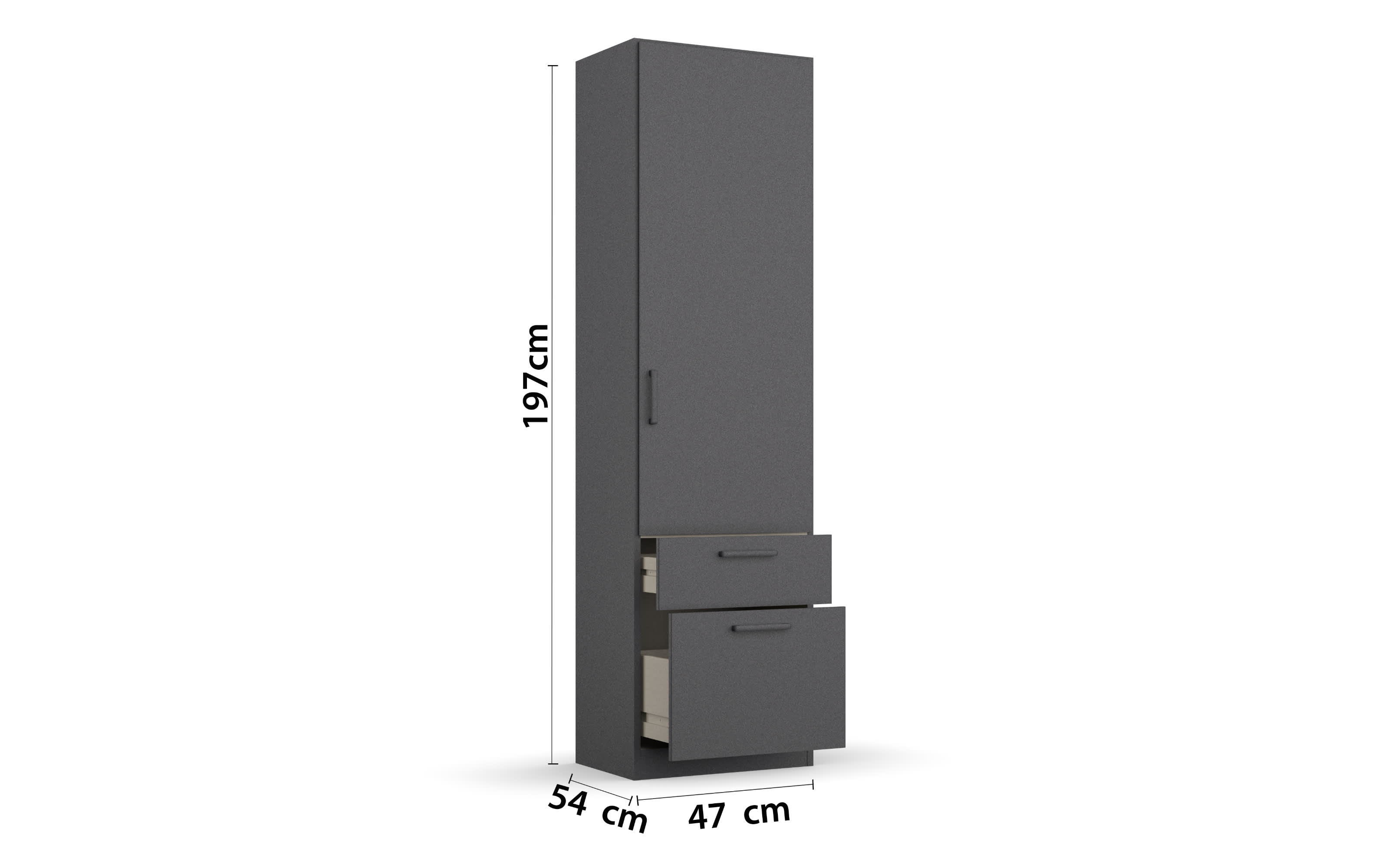 Drehtürenschrank 33Q0 Allrounder, grau, 45 x 197 cm