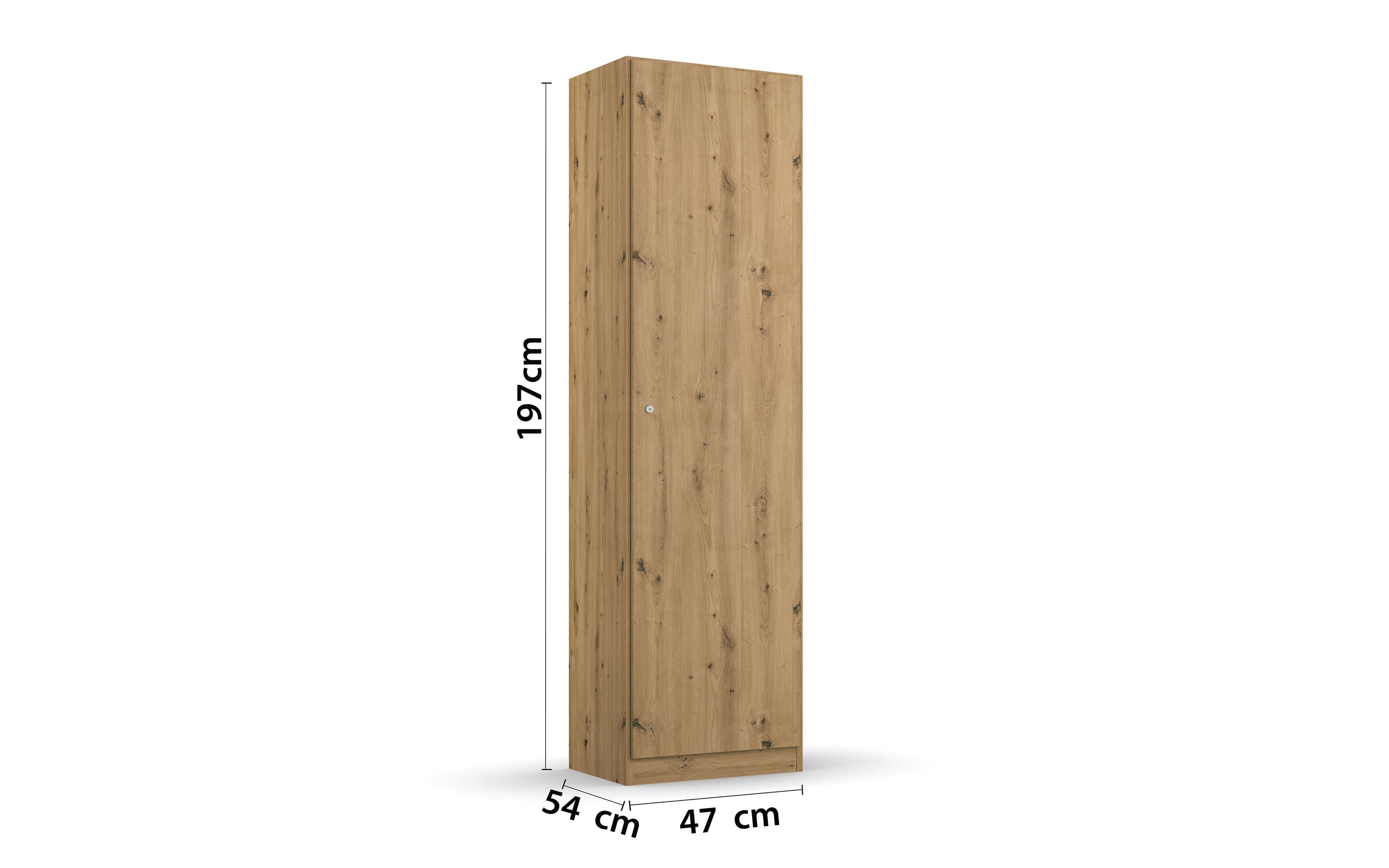 Drehtürenschrank 36A2 Allrounder, Eiche Artisan Nachbildung, 47 x 197 cm 