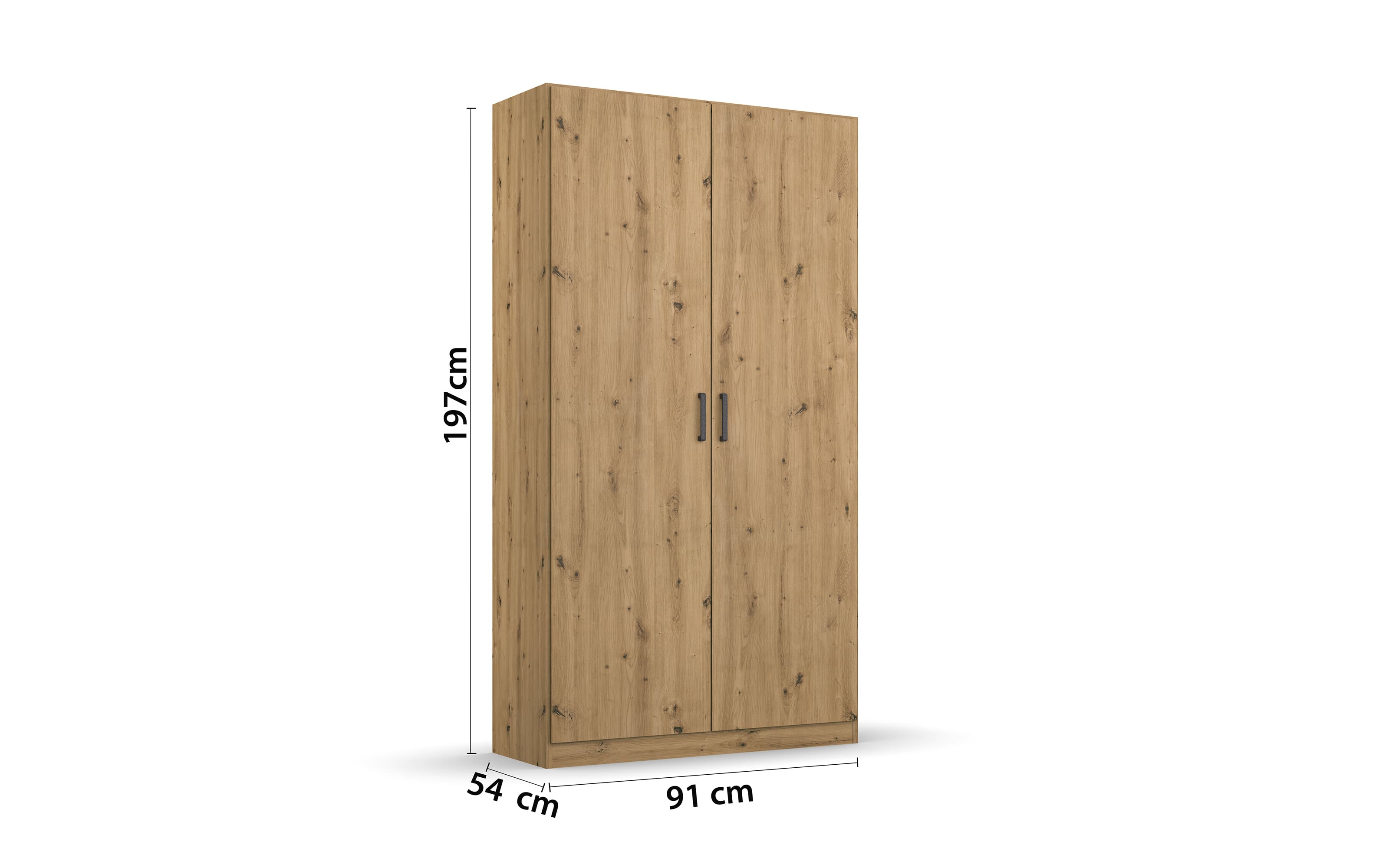 Drehtürenschrank 3730 Allrounder, Eiche Artisan Nachbildung, 91 x 197 cm 