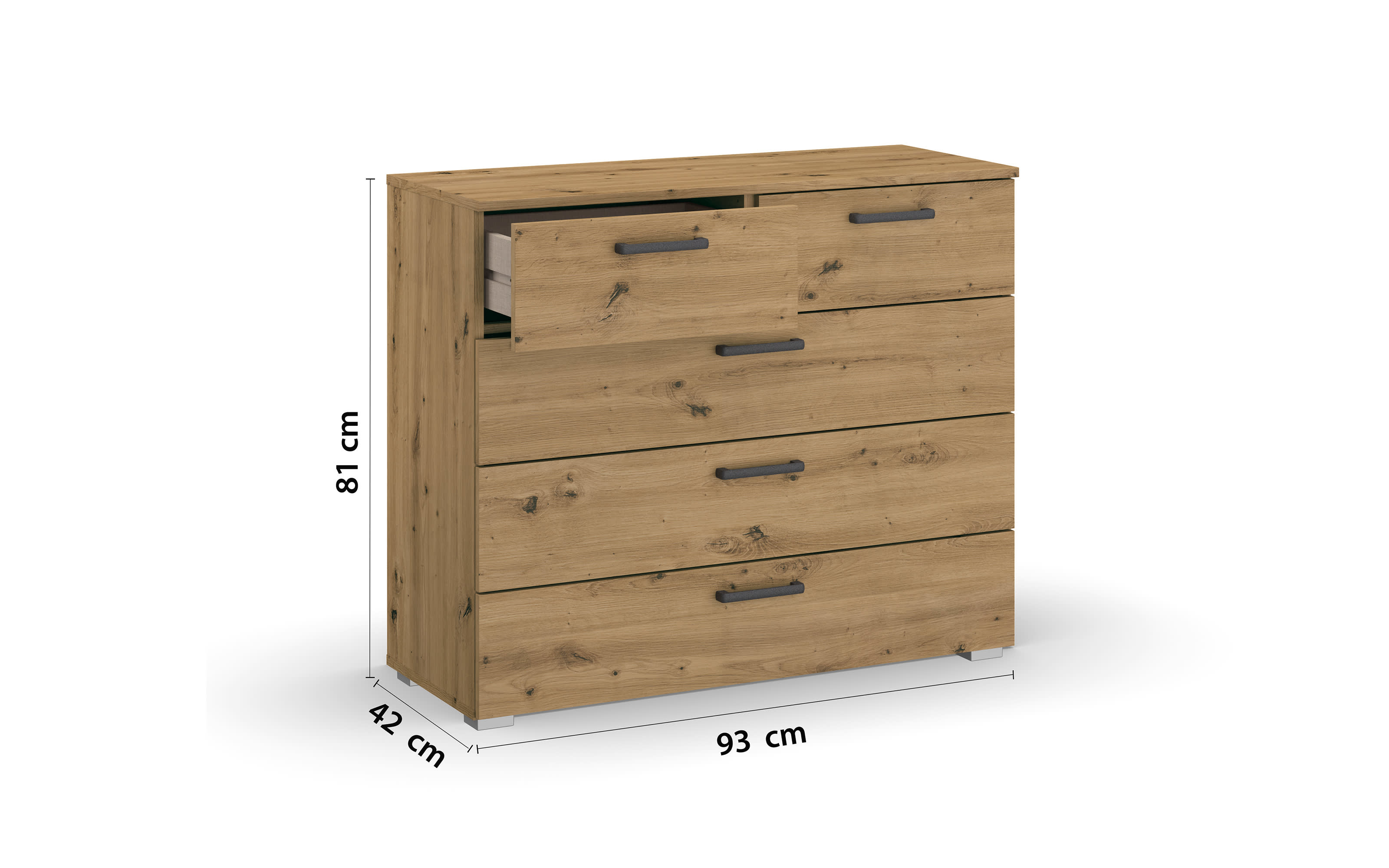 Kommode 639C Allrounder, Eiche Artisan Nachbildung, 93 x 81 cm 