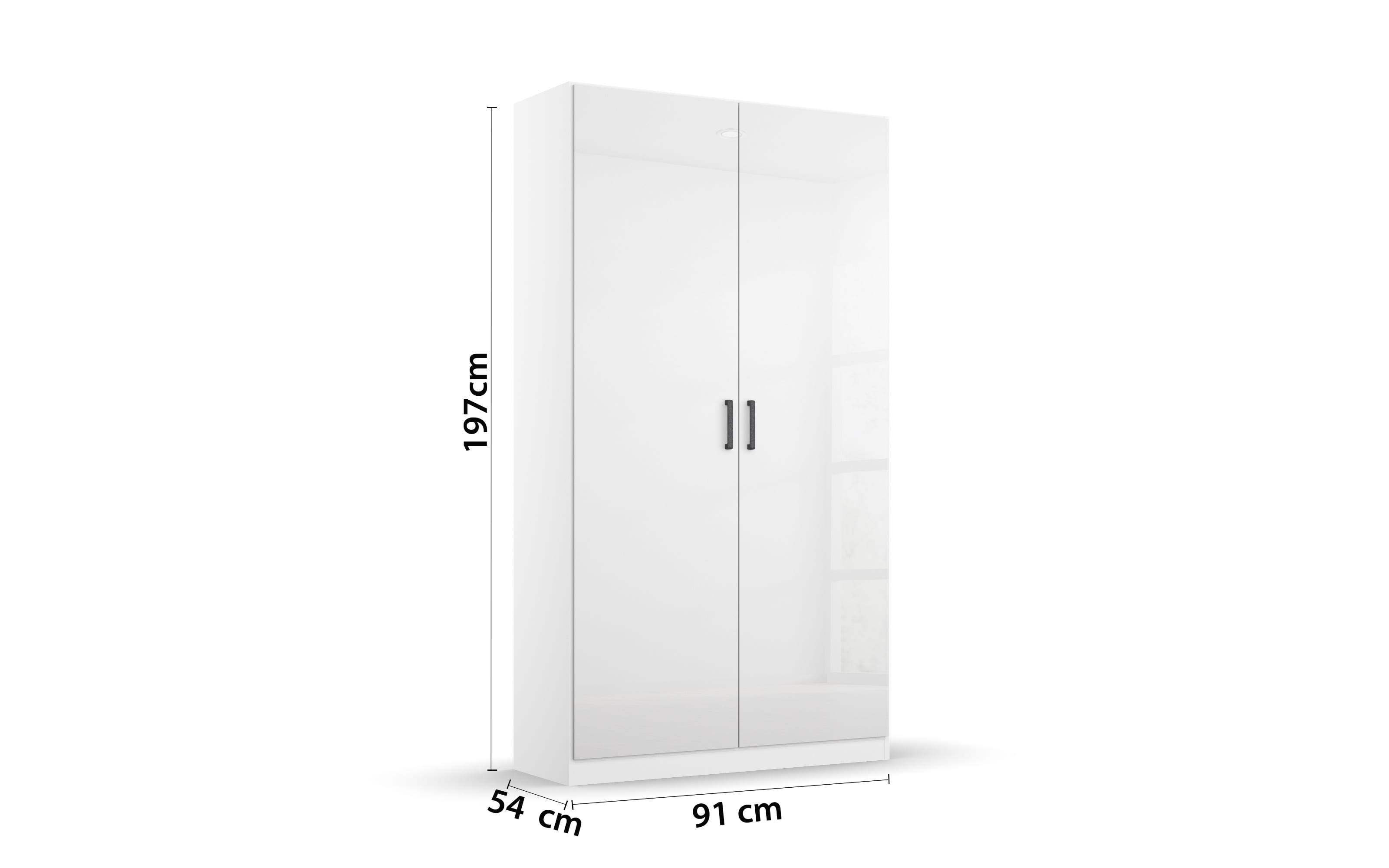 Drehtürenschrank 3100 Allrounder, weiß, 91 x 197 cm