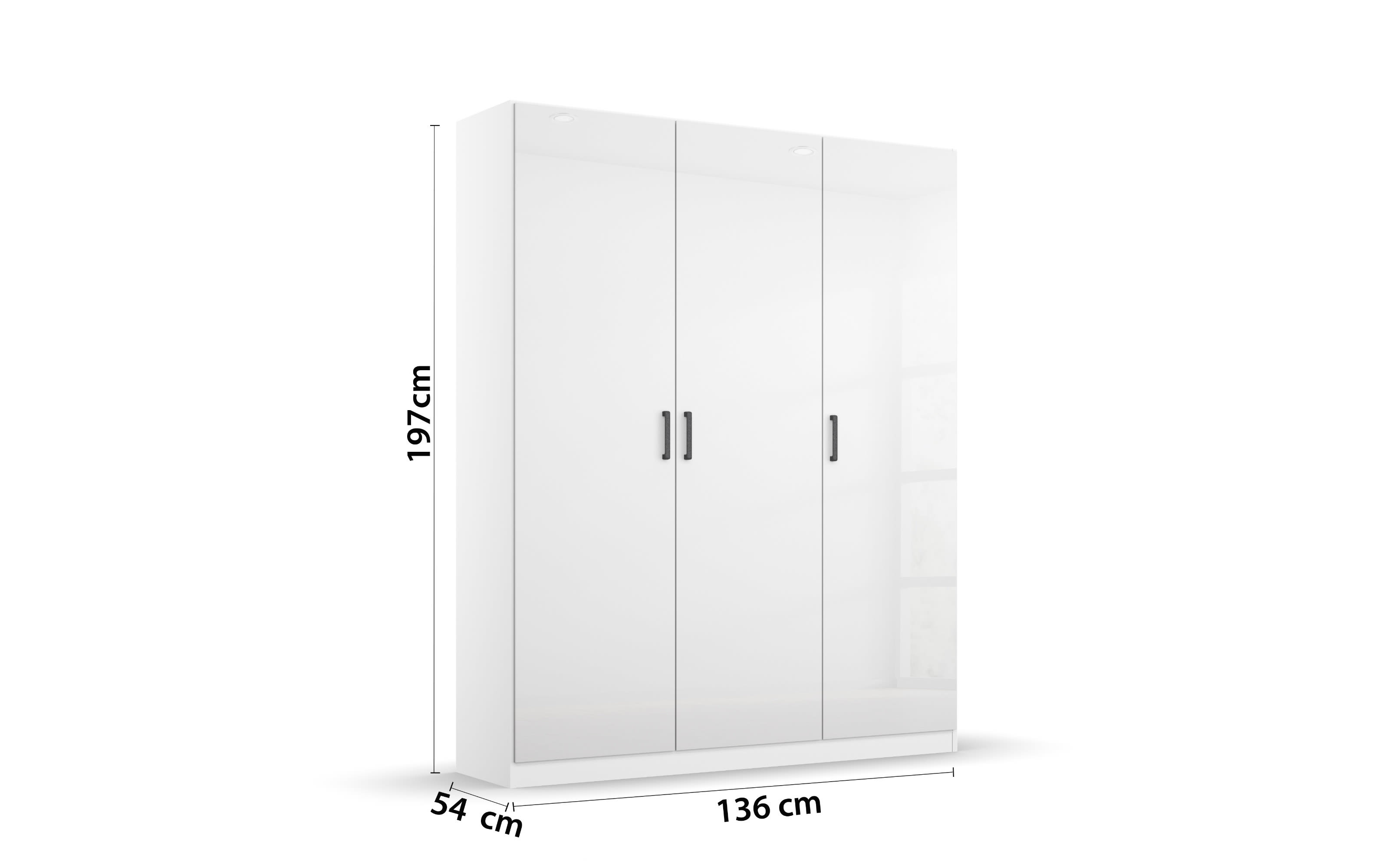 Drehtürenschrank 3105 Allrounder, weiß, 136 x 197cm