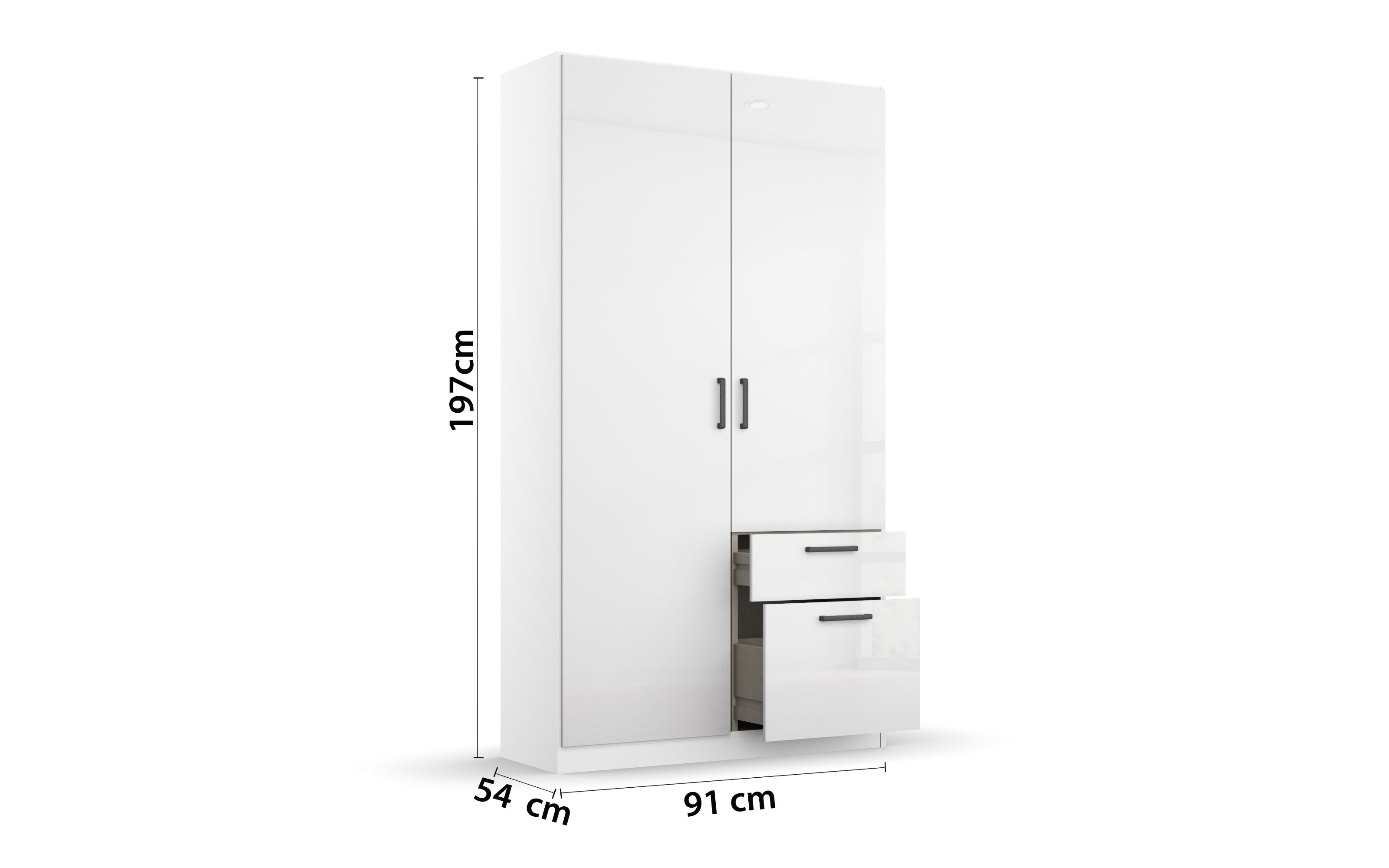 Drehtürenschrank 33Q1 Allrounder, weiß, 91 x 197 cm