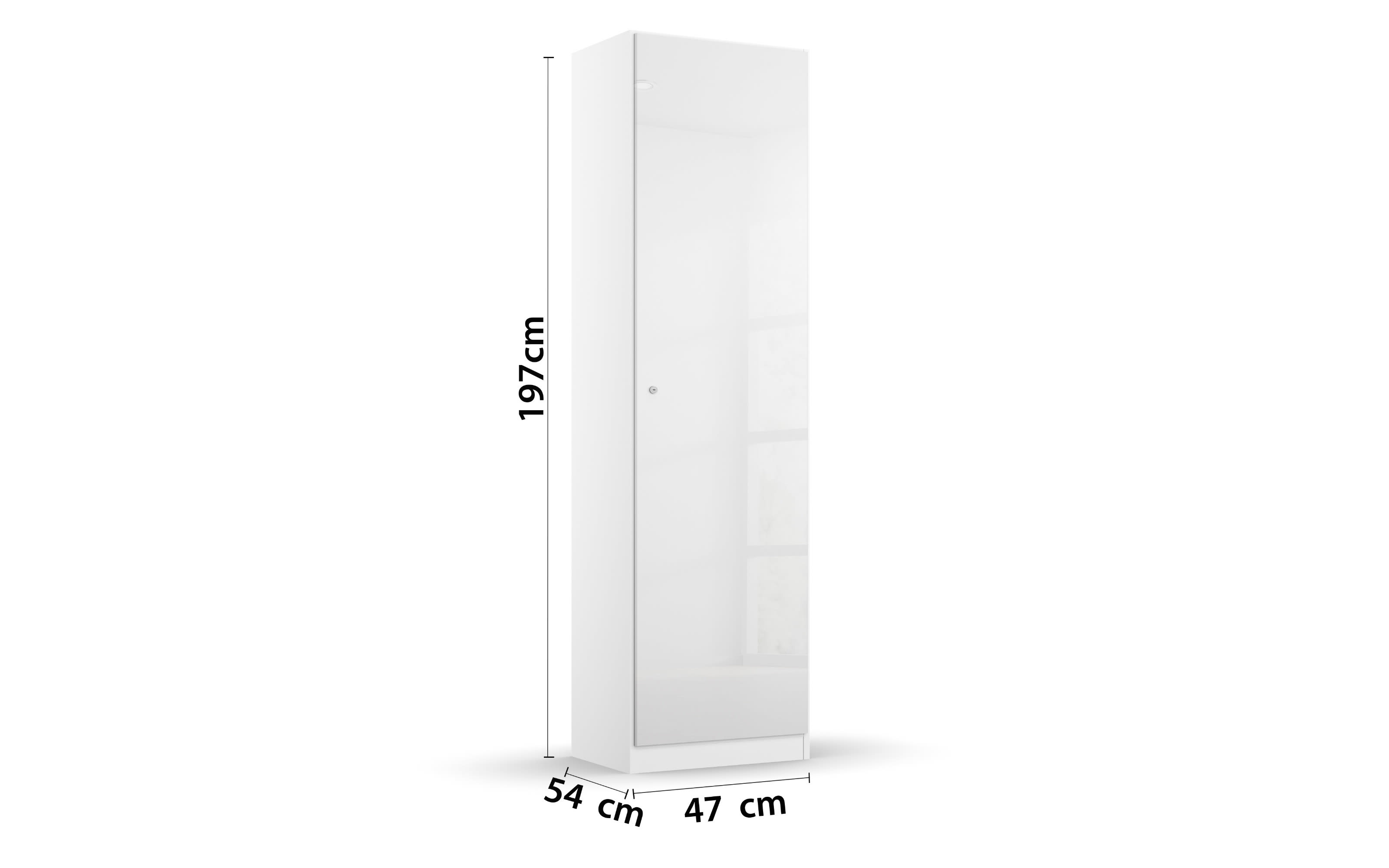 Drehtürenschrank 39A3 Allrounder, weiß, 47 x 197 cm