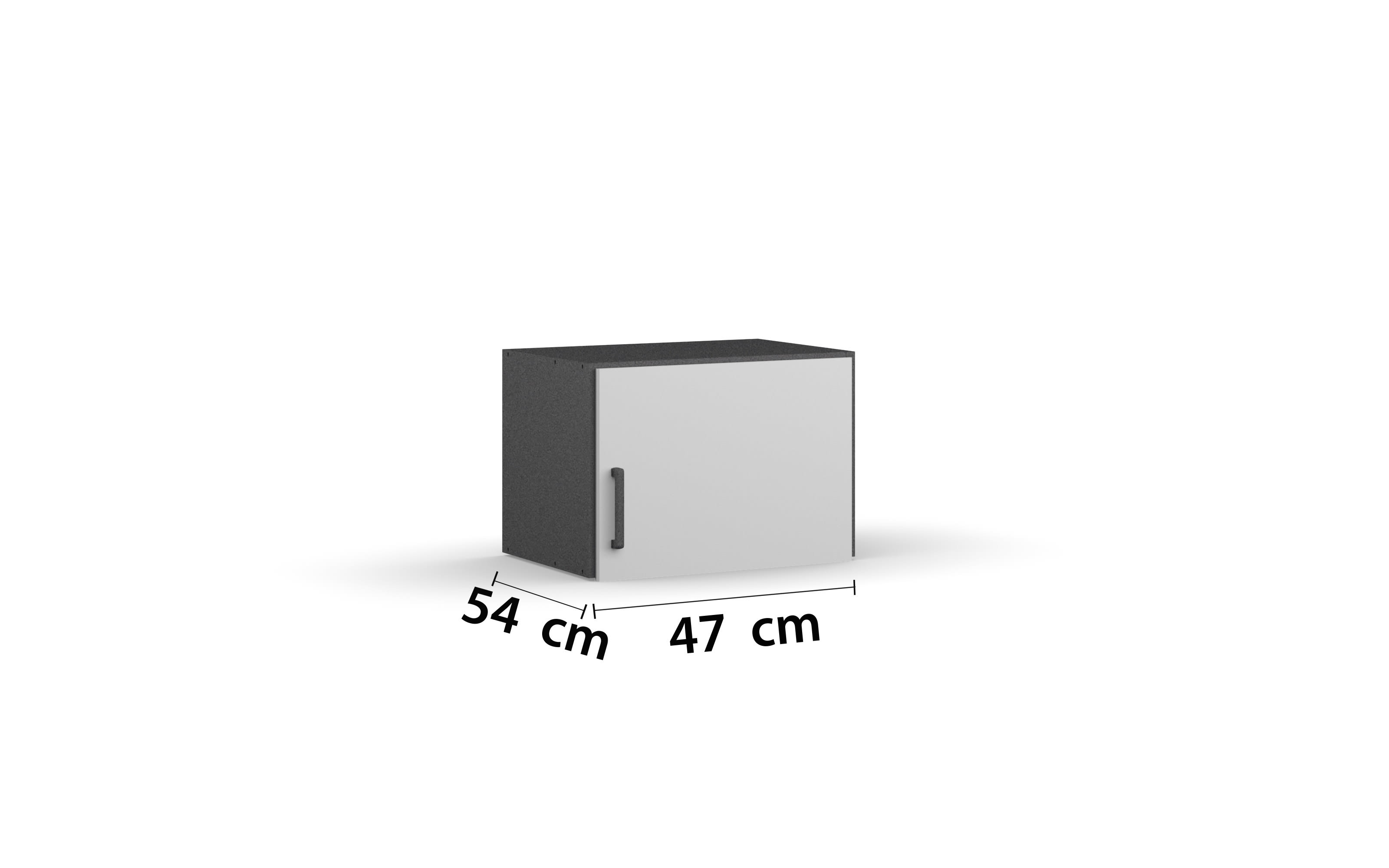 Aufsatzschrank Allrounder, grau metallic/alpinweiß, Anschlag rechts, 1-türig