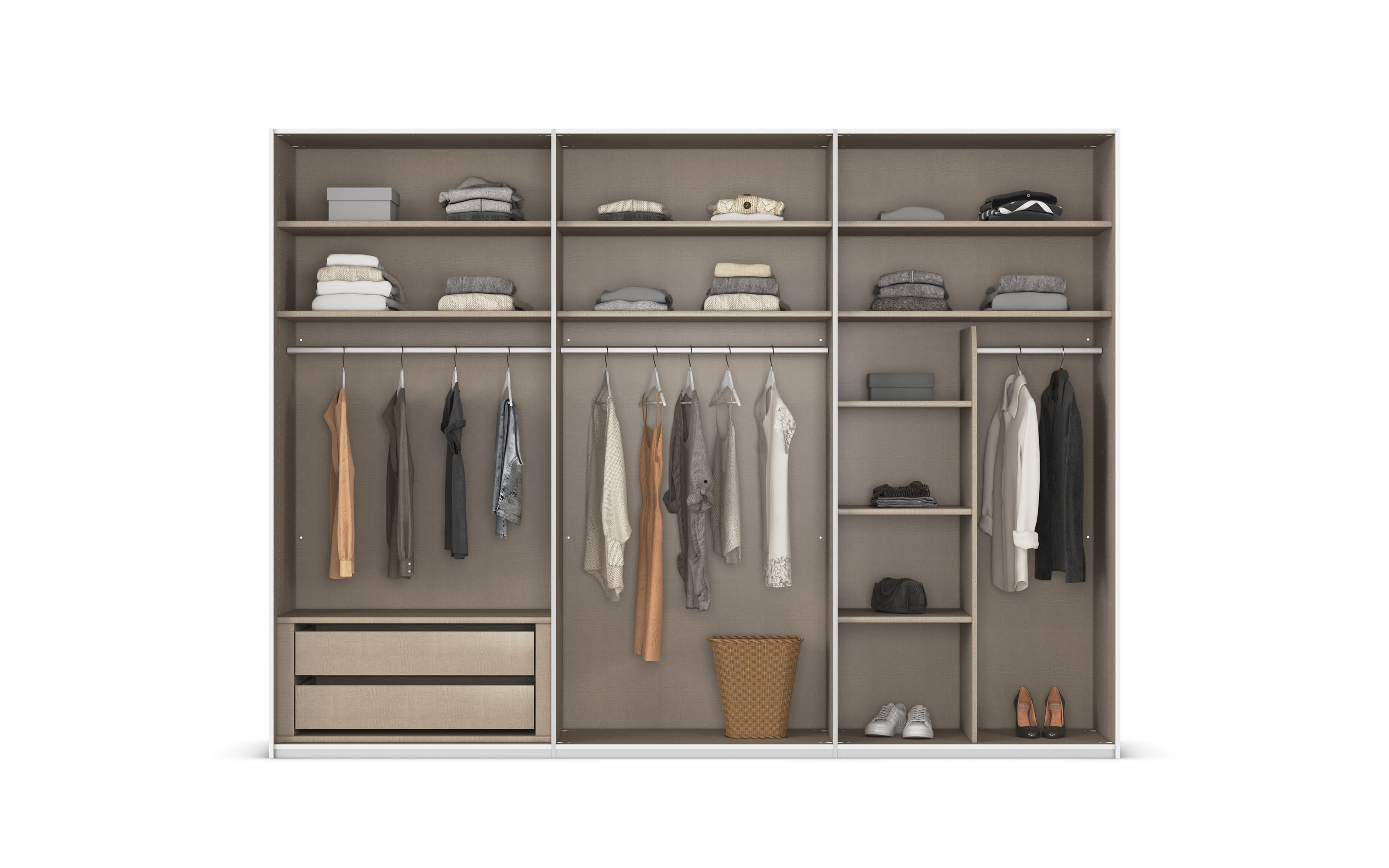 Schwebetürenschrank Contido, schwarz, 301 x 223 cm