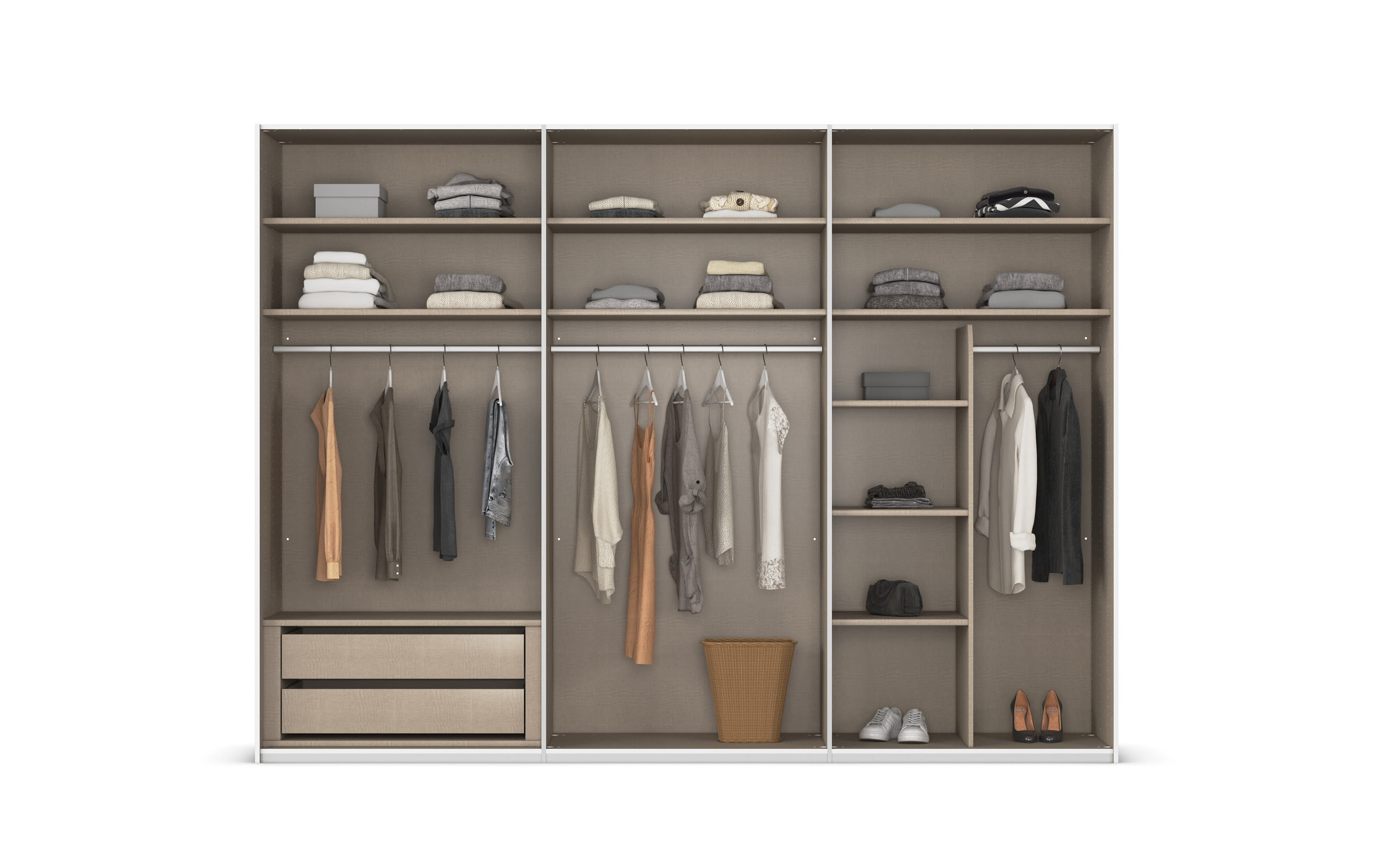 Schwebetürenschrank Contido, grau/graphit, 242 x 223 cm