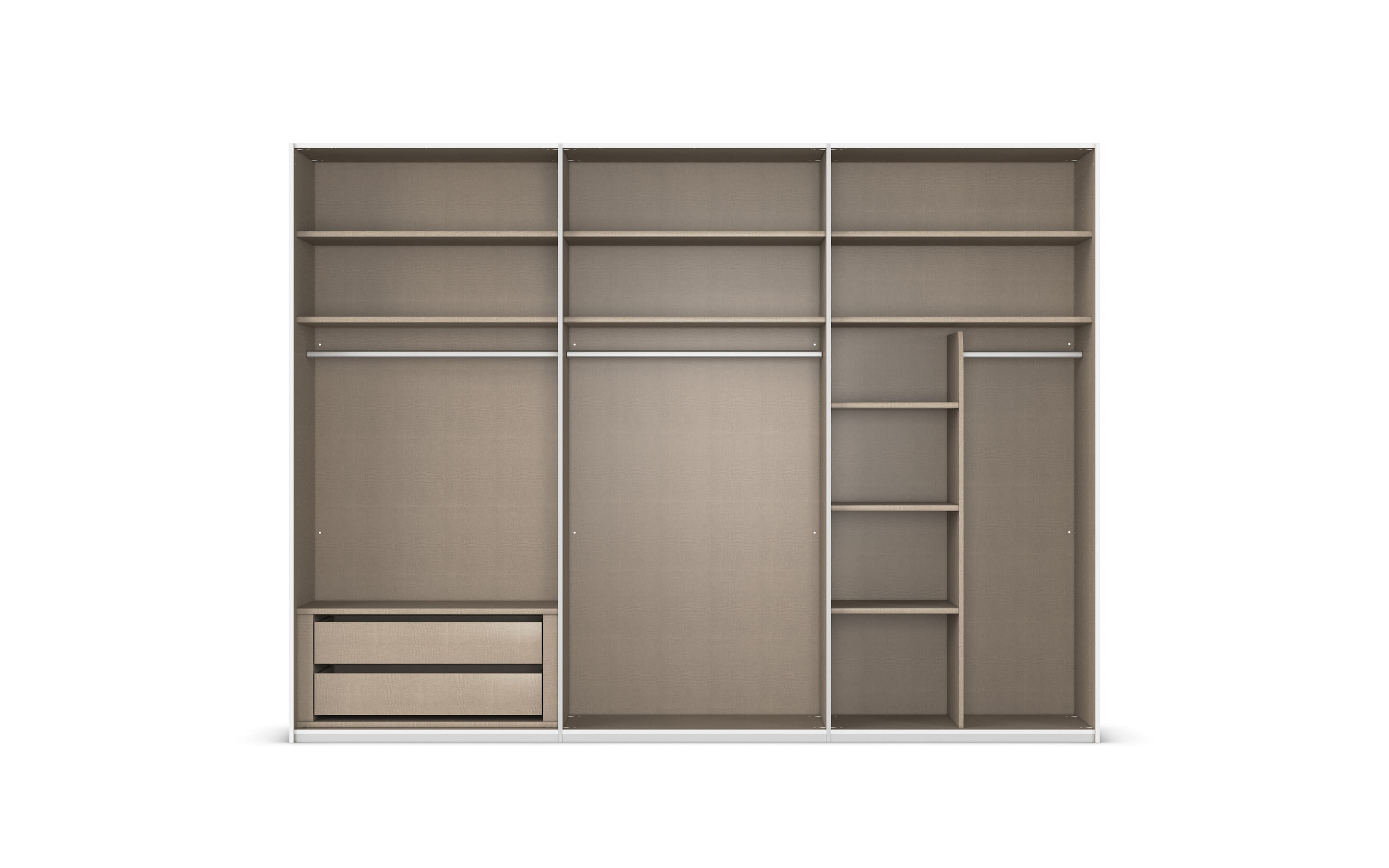 Schwebetürenschrank Contido, grau/graphit, 242 x 223 cm