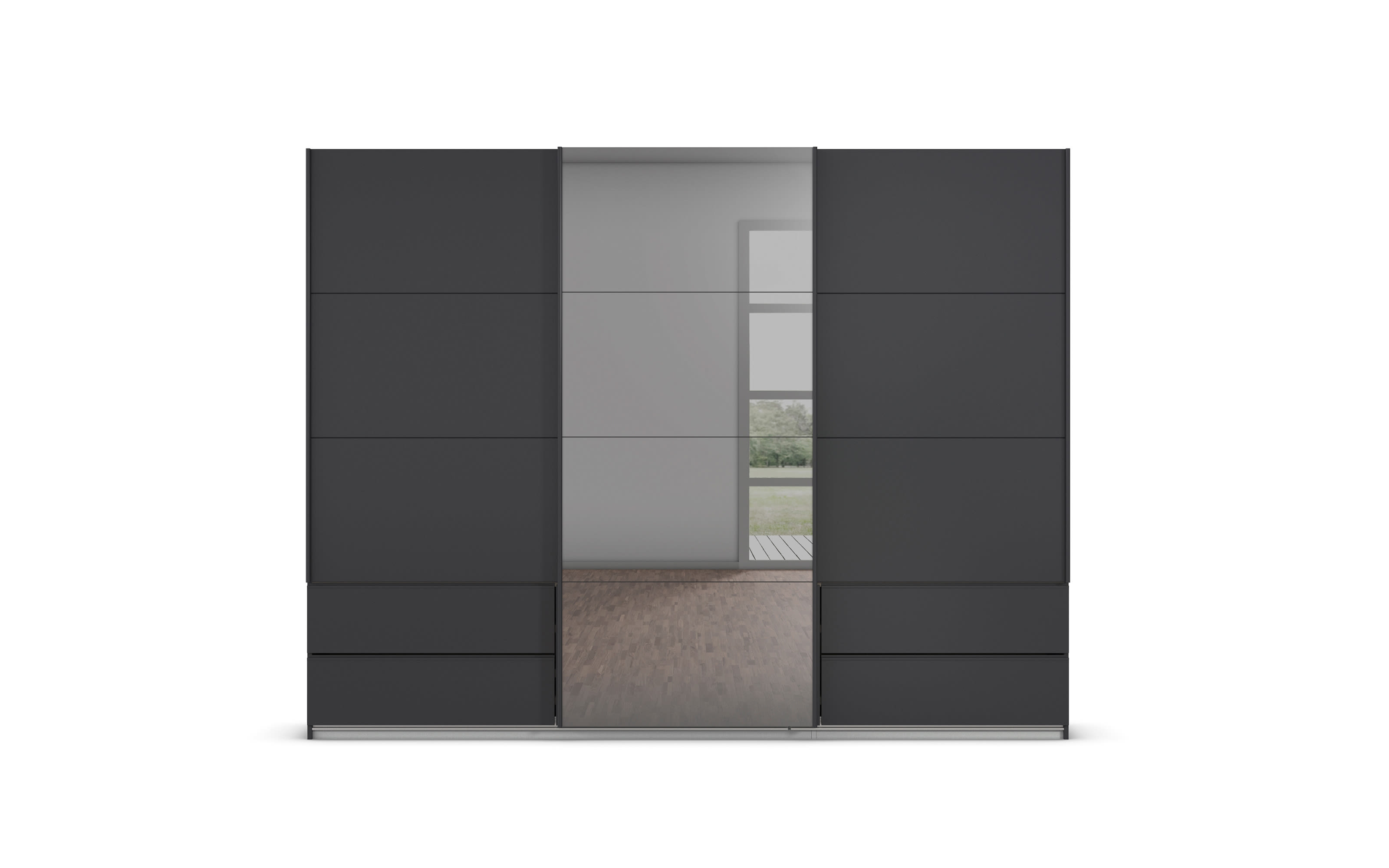 Schwebetürenschrank Elara, grau