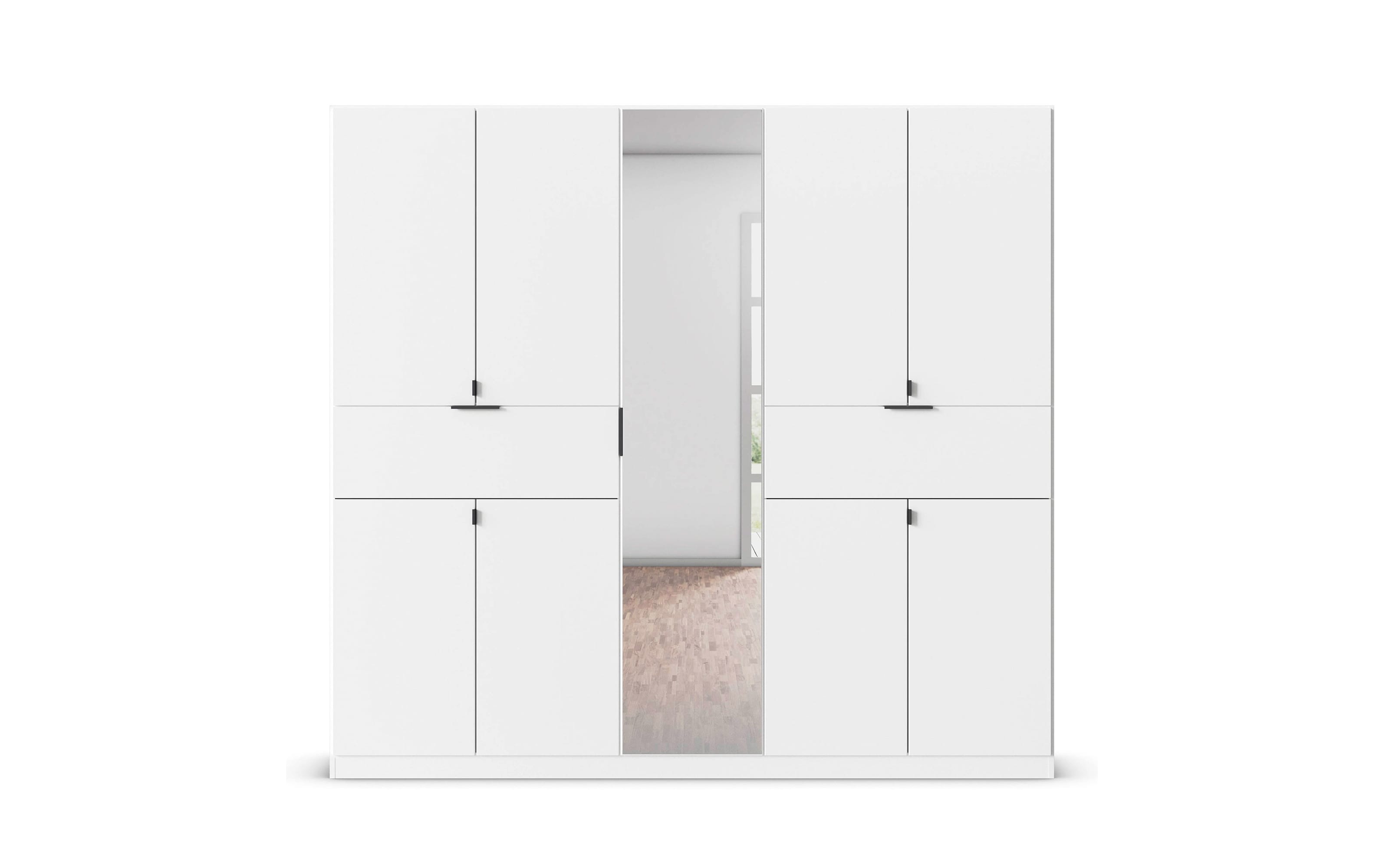 Drehtürenschrank Ticao, weiß, 226 x 210 cm