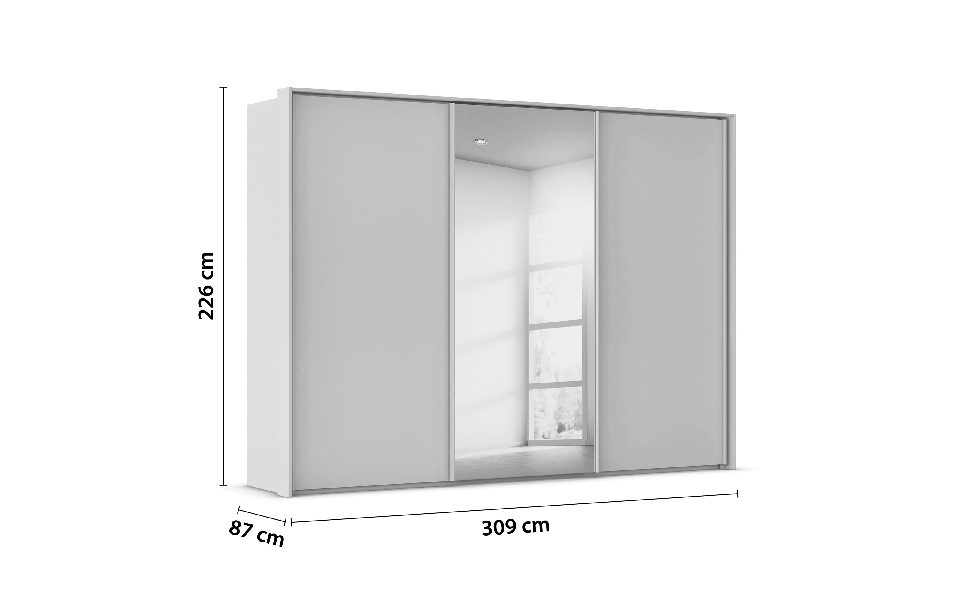 Schwebetürenschrank Taro, champagner, inkl. Passepartout