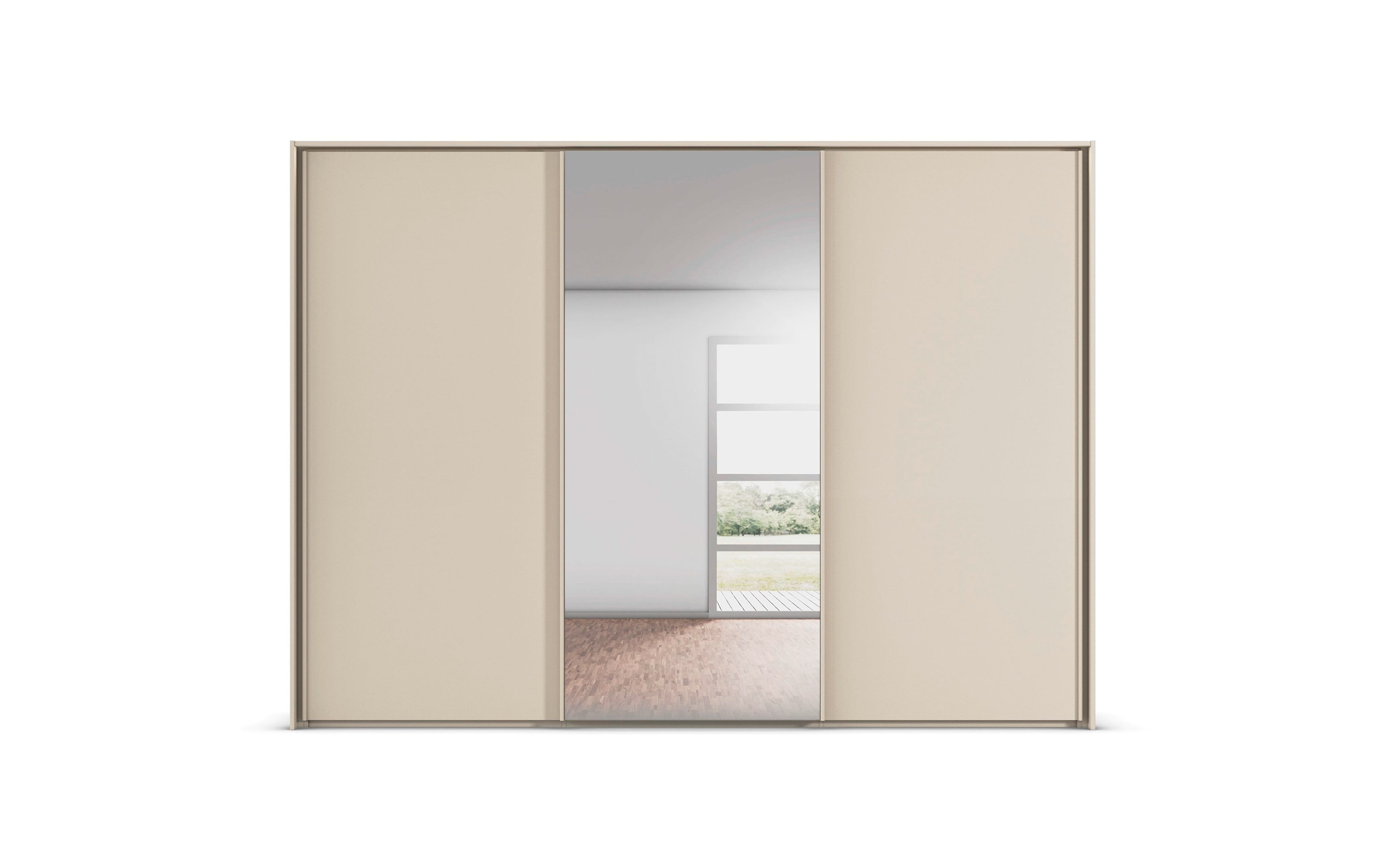 Schwebetürenschrank Taro, champagner, inkl. Passepartout