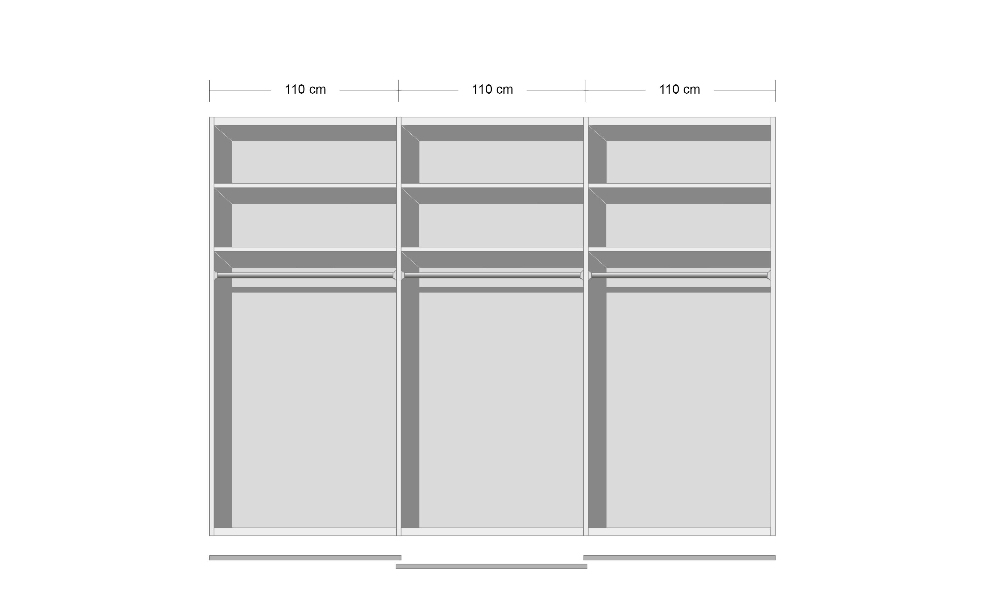 Schwebetürenschrank Studioline, Moccaglas-Türen, 336 x 240 cm