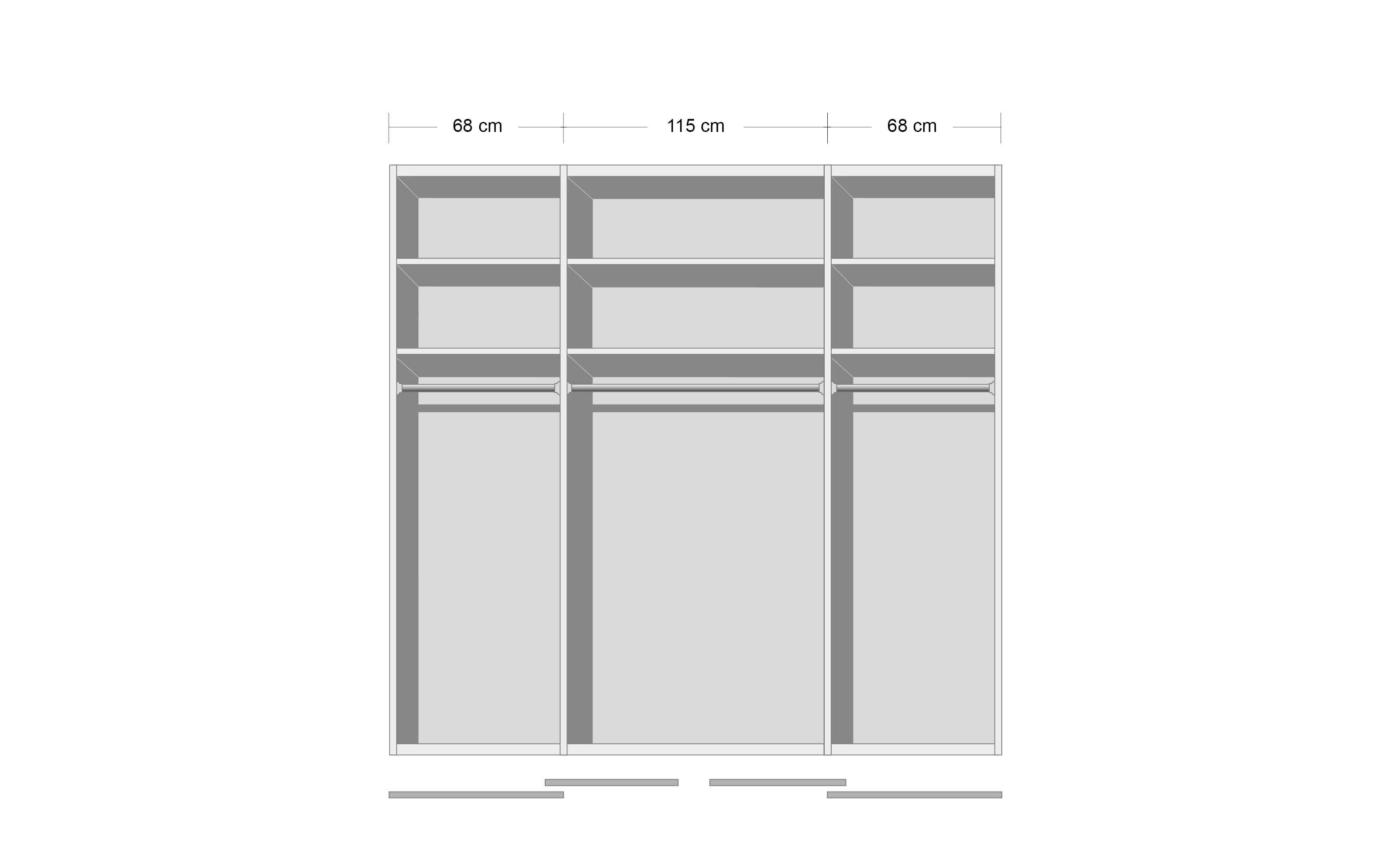 Schwebetürenschrank Visio Max, weiß, 258 x 222 cm