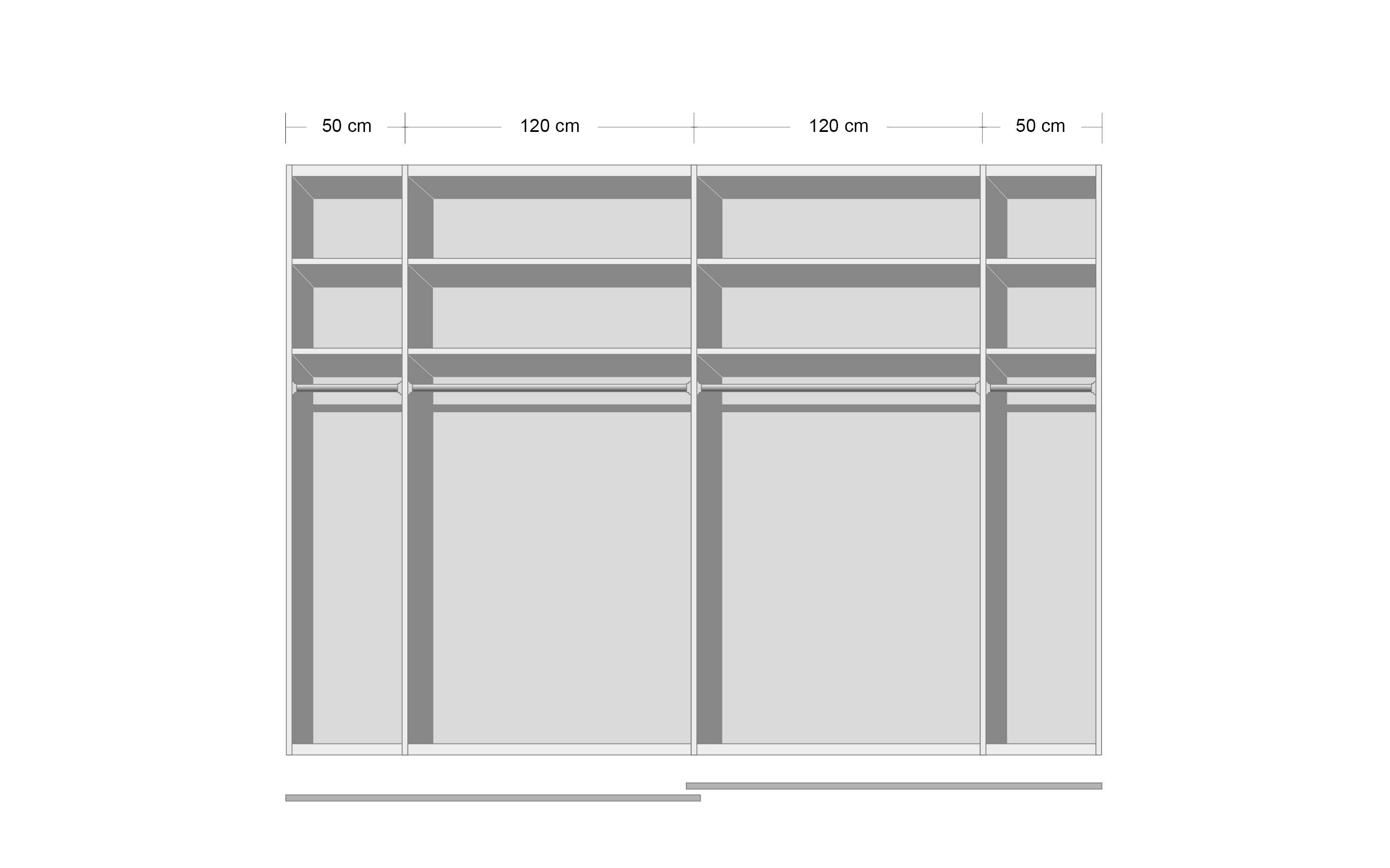 Schlafzimmer Ventura-Plus, schwarz/Eiche Sanremo dunkel Nachbildung, 180 x 200 cm, Schrank 300 x 223 cm