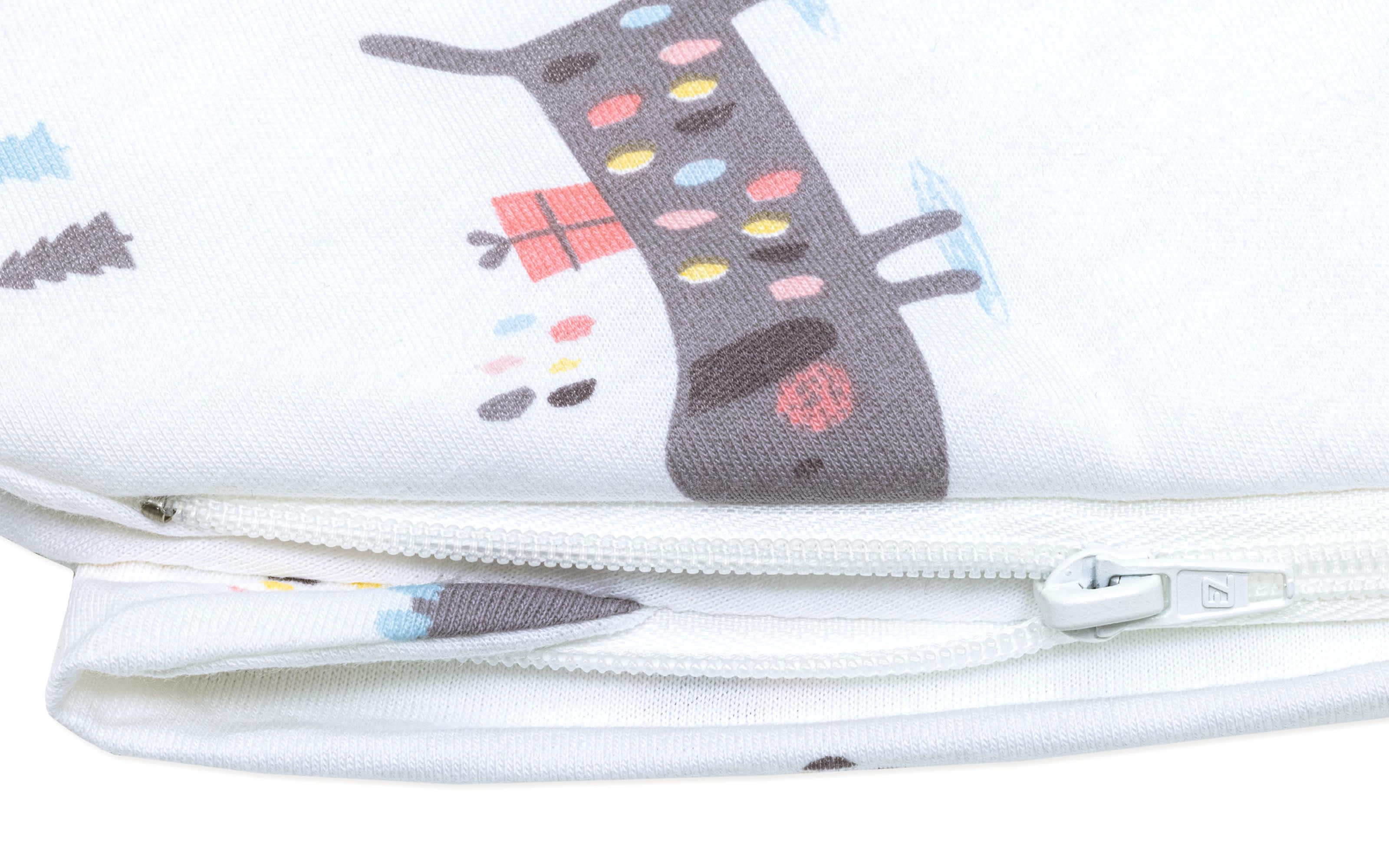 Jersey Sommerschlafsack, weiß mit Motiv Crazy Animals, 98 cm