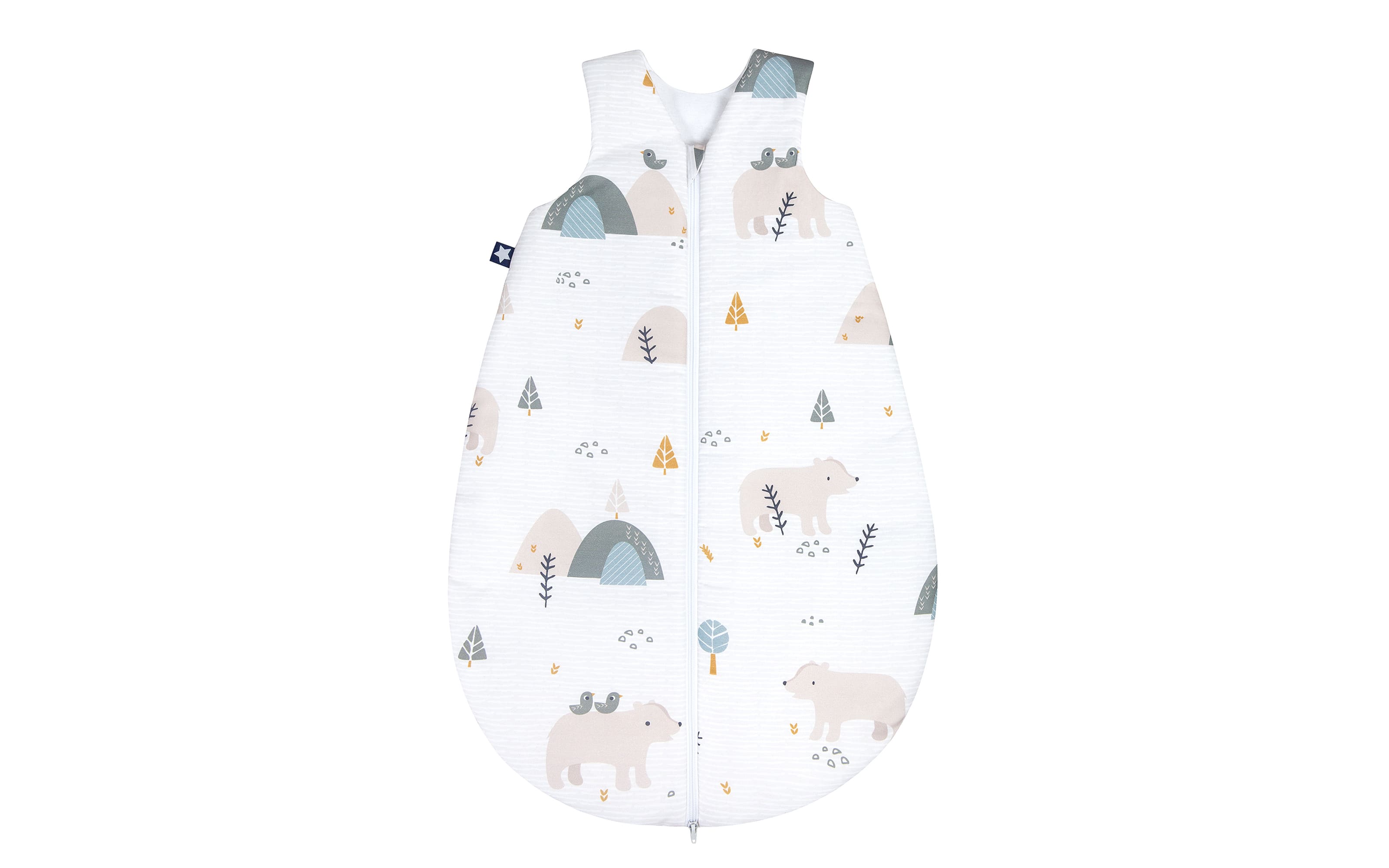 Schlafsack, weiß mit Muster Mountain Bear, 90 cm