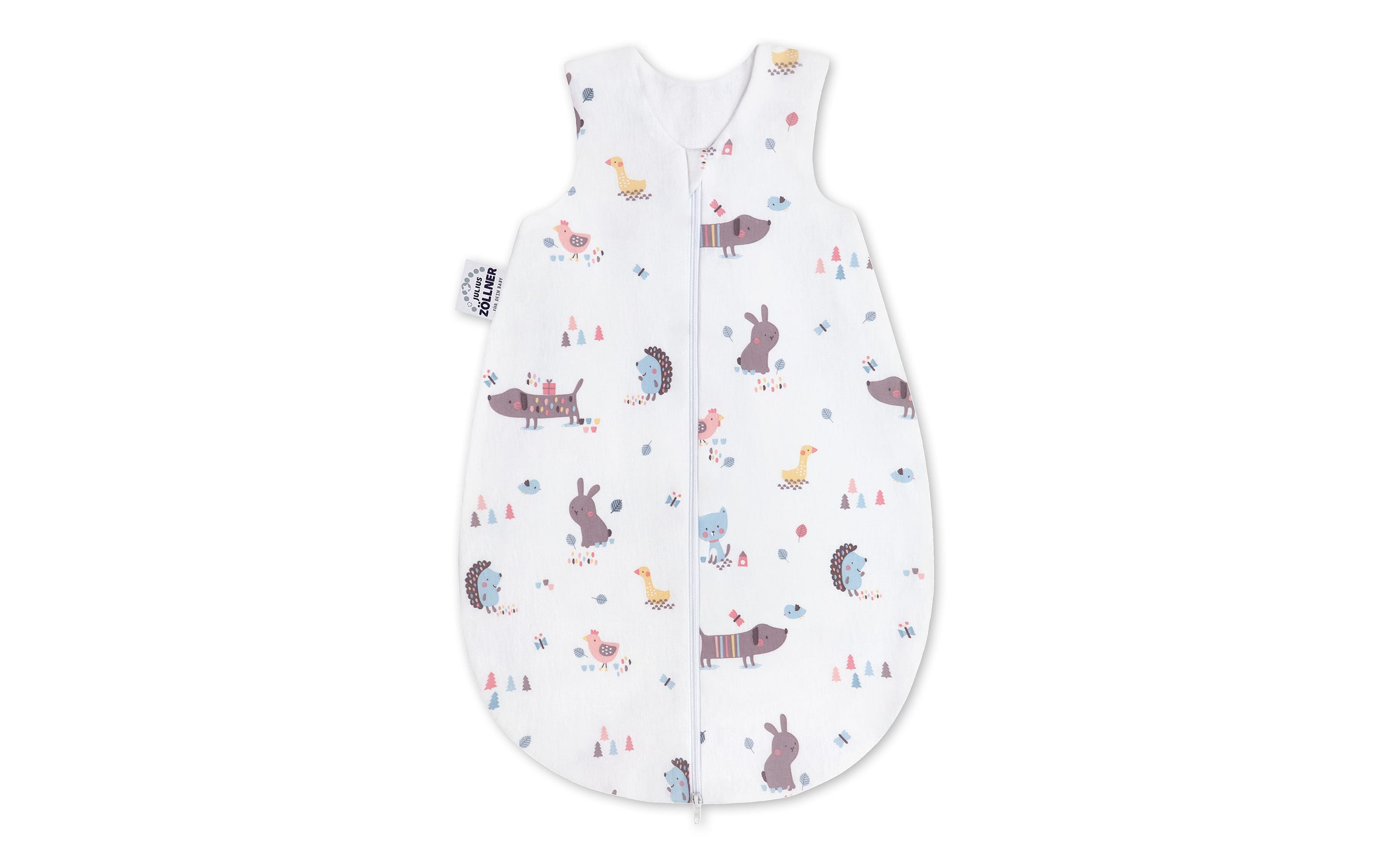 Jersey Schlafsack, weiß mit Motiv Crazy Animals, 86 cm