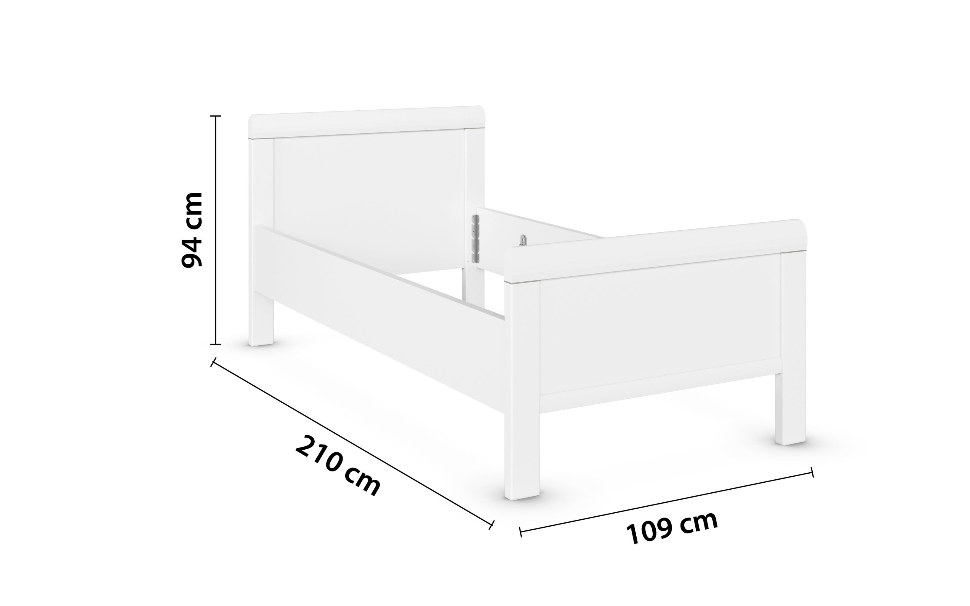 Bett Cherie, alpinweiß matt, 100 x 200 cm