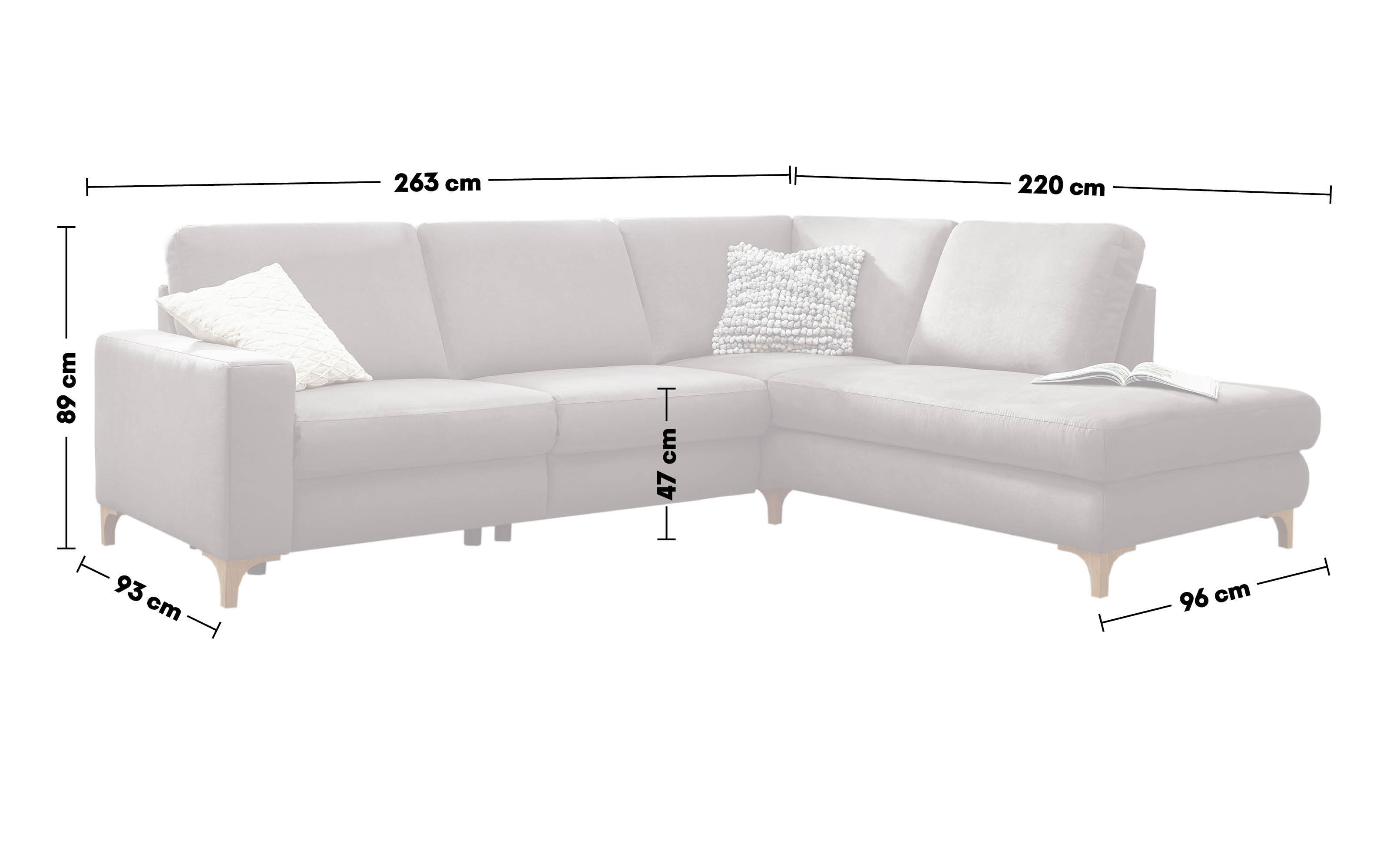 Wohnlandschaft Step Plus, platin, inkl. teilmotorische Relaxfunktion